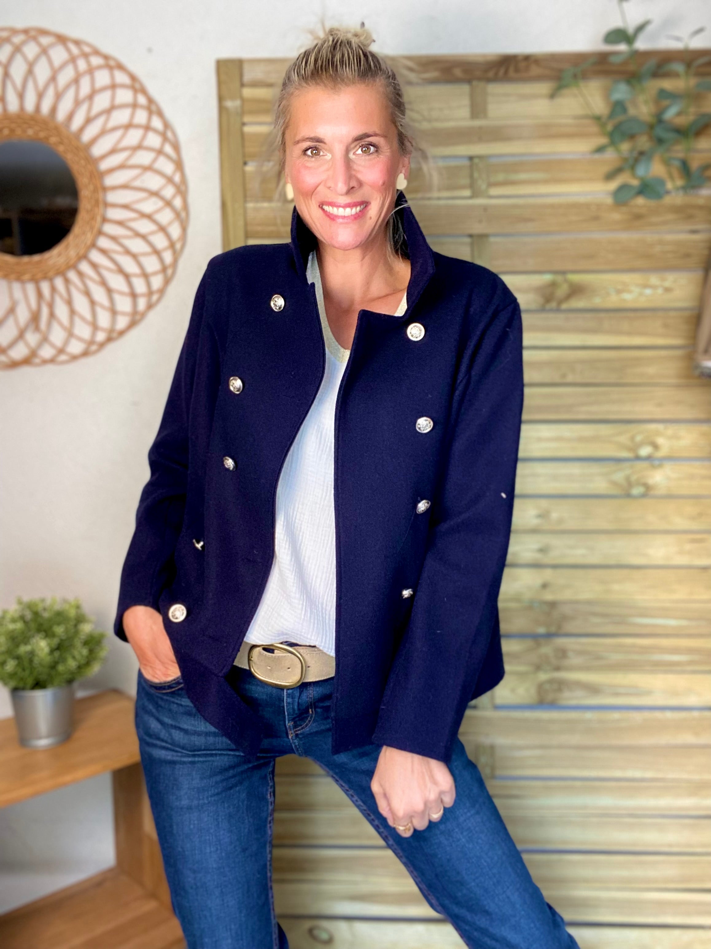 ⚠️ PRÉCOMMANDE (Expédition à partir du 01/10) - Veste caban légère JACK - Bleu marine