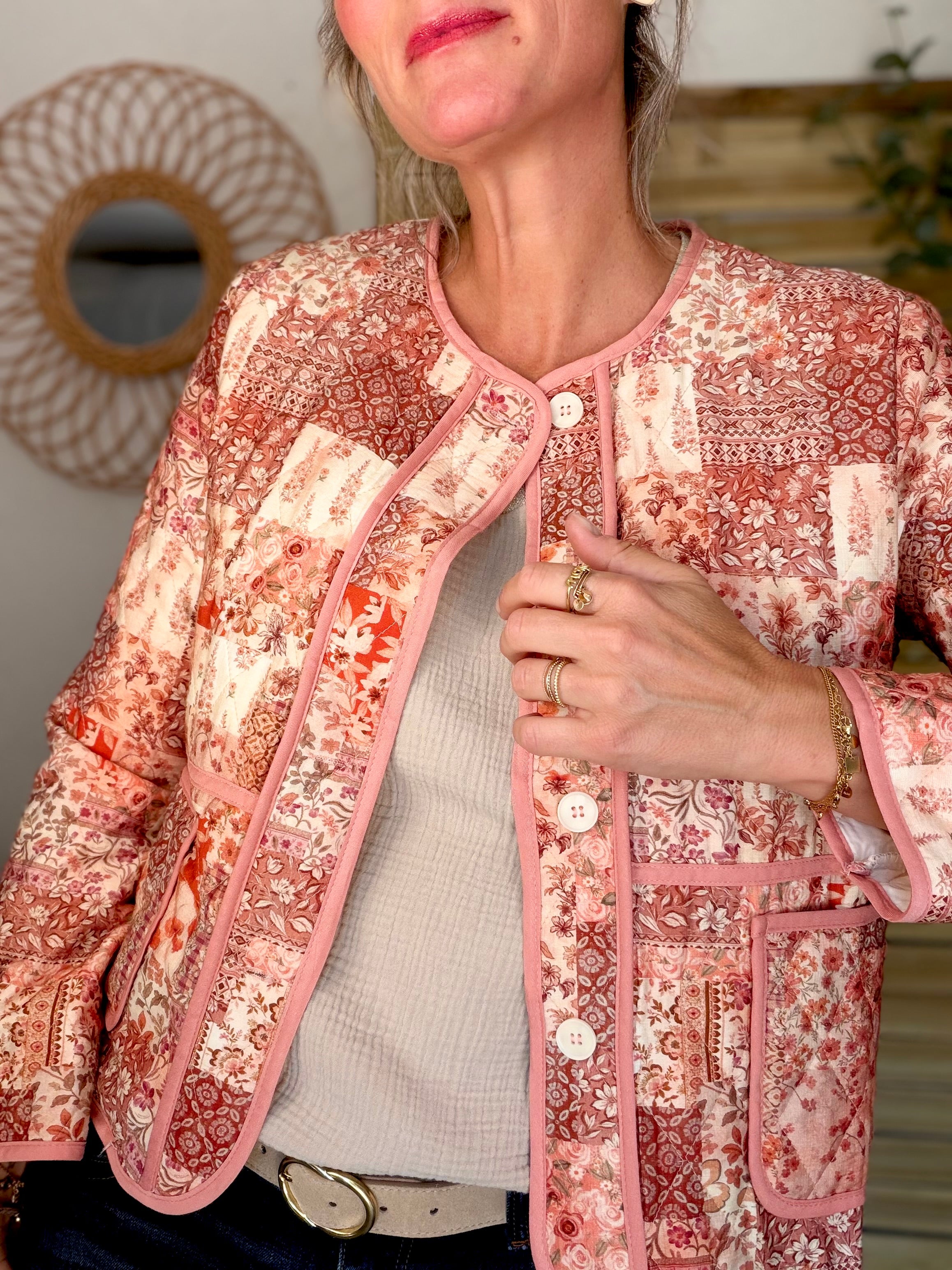 Veste courte Patchwork matelassée légère ADELAÏDE