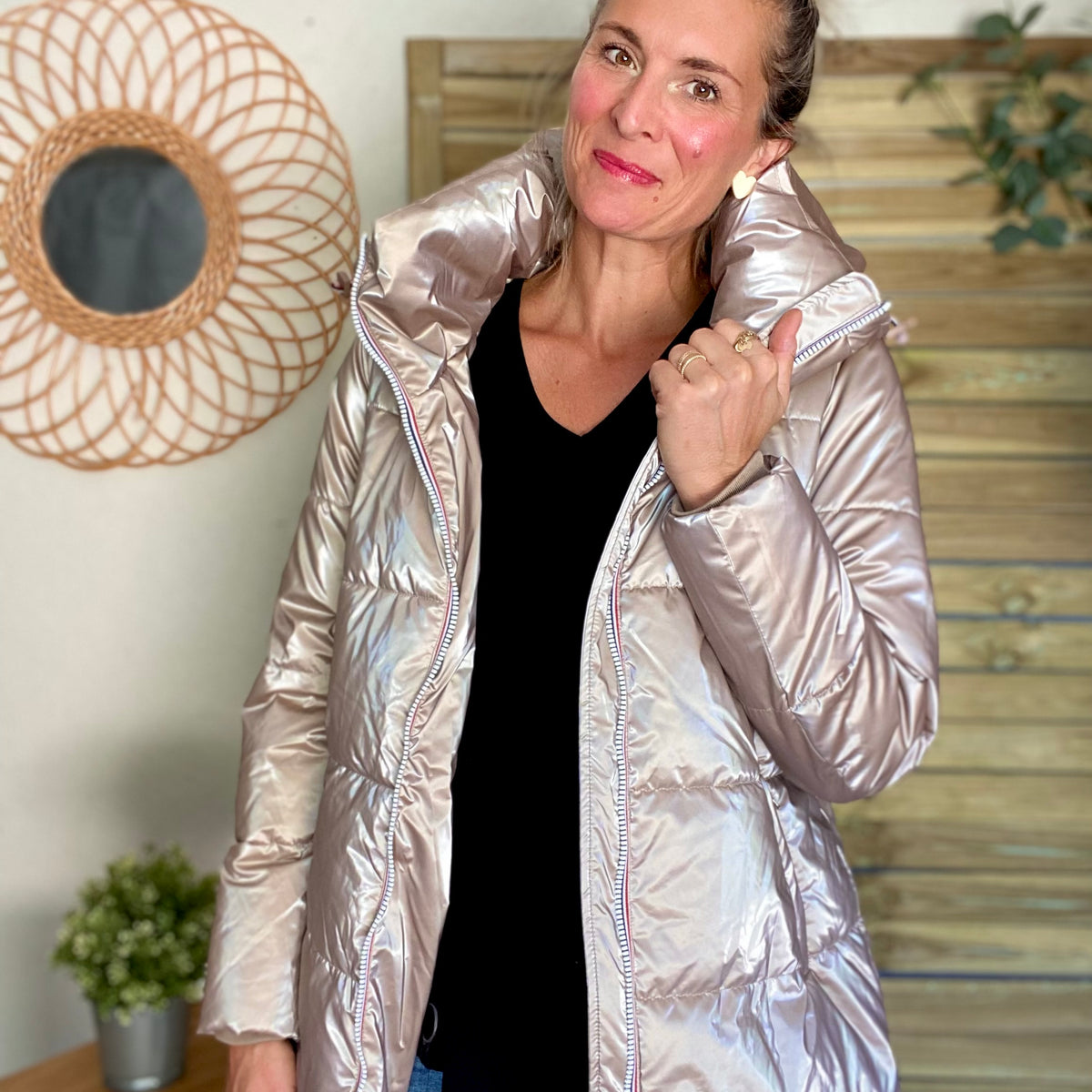 Doudoune Longue ZÉLIE Gold Champagne LAURA JO