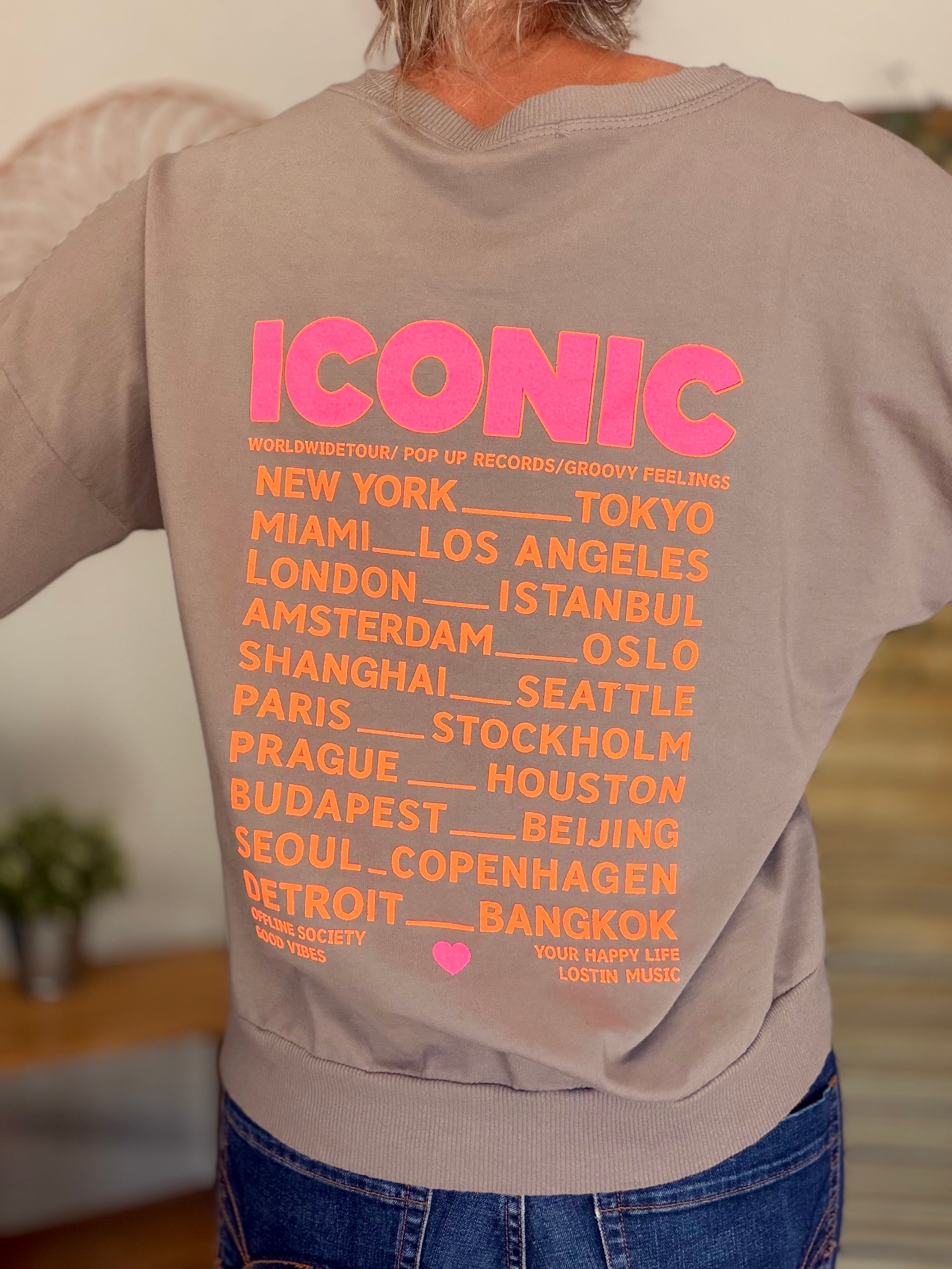 Sweat ICONIC léger 100% coton FAUSTINE Taupe (taille 36 à 46)