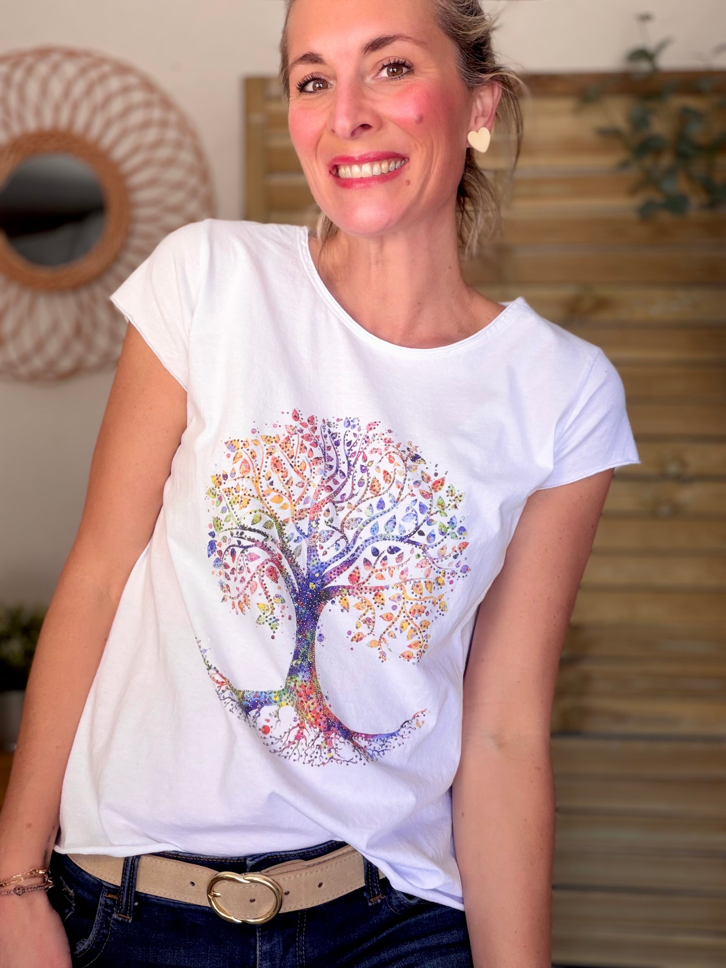 Tee shirt strass Arbre de vie 🌳🩷 BAYA