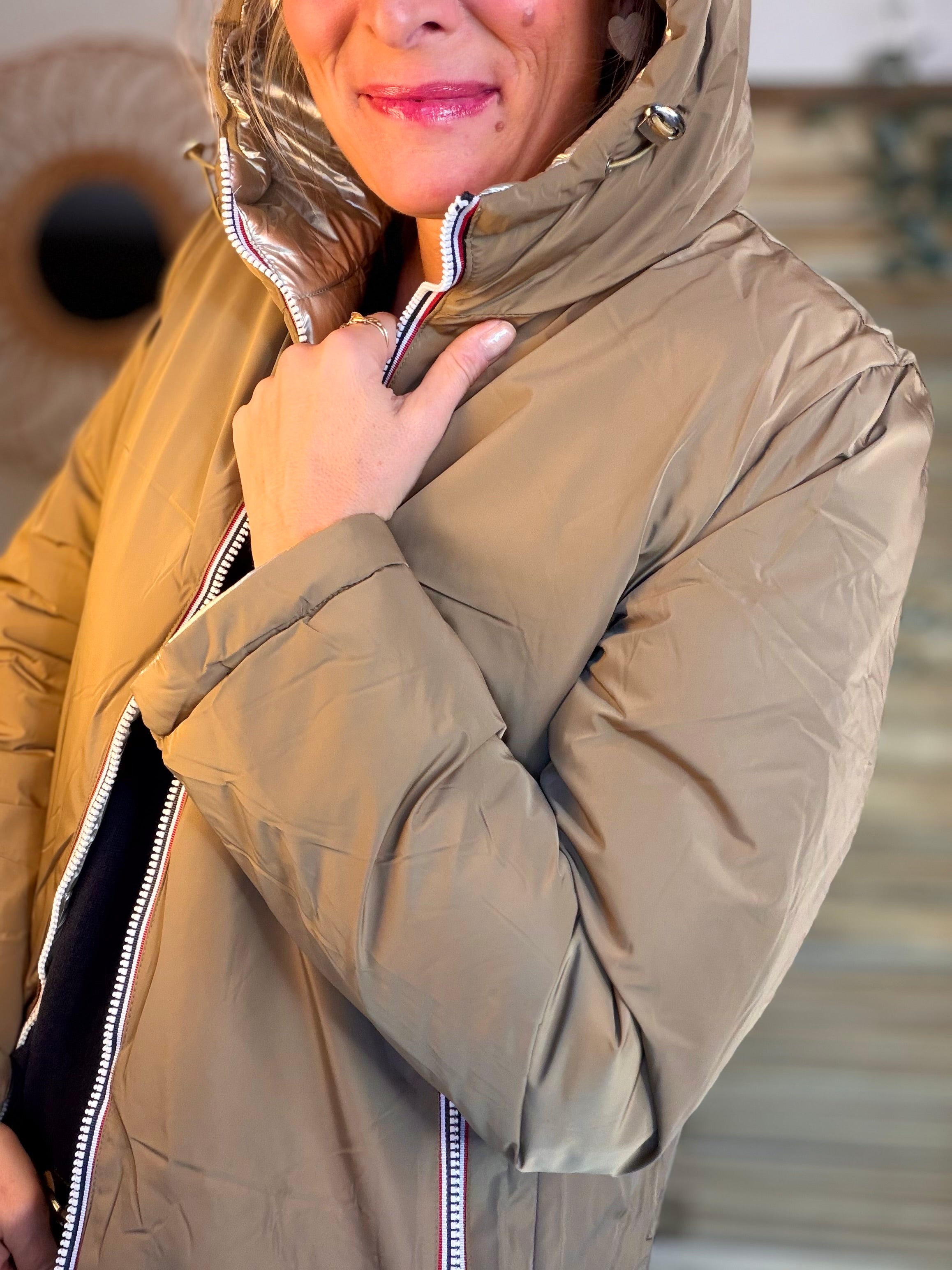 ⚡️PÉPITES FRIDAY - Doudoune imperméable réversible longue ANGÈLE COURT - Camel - MELYA MELODY