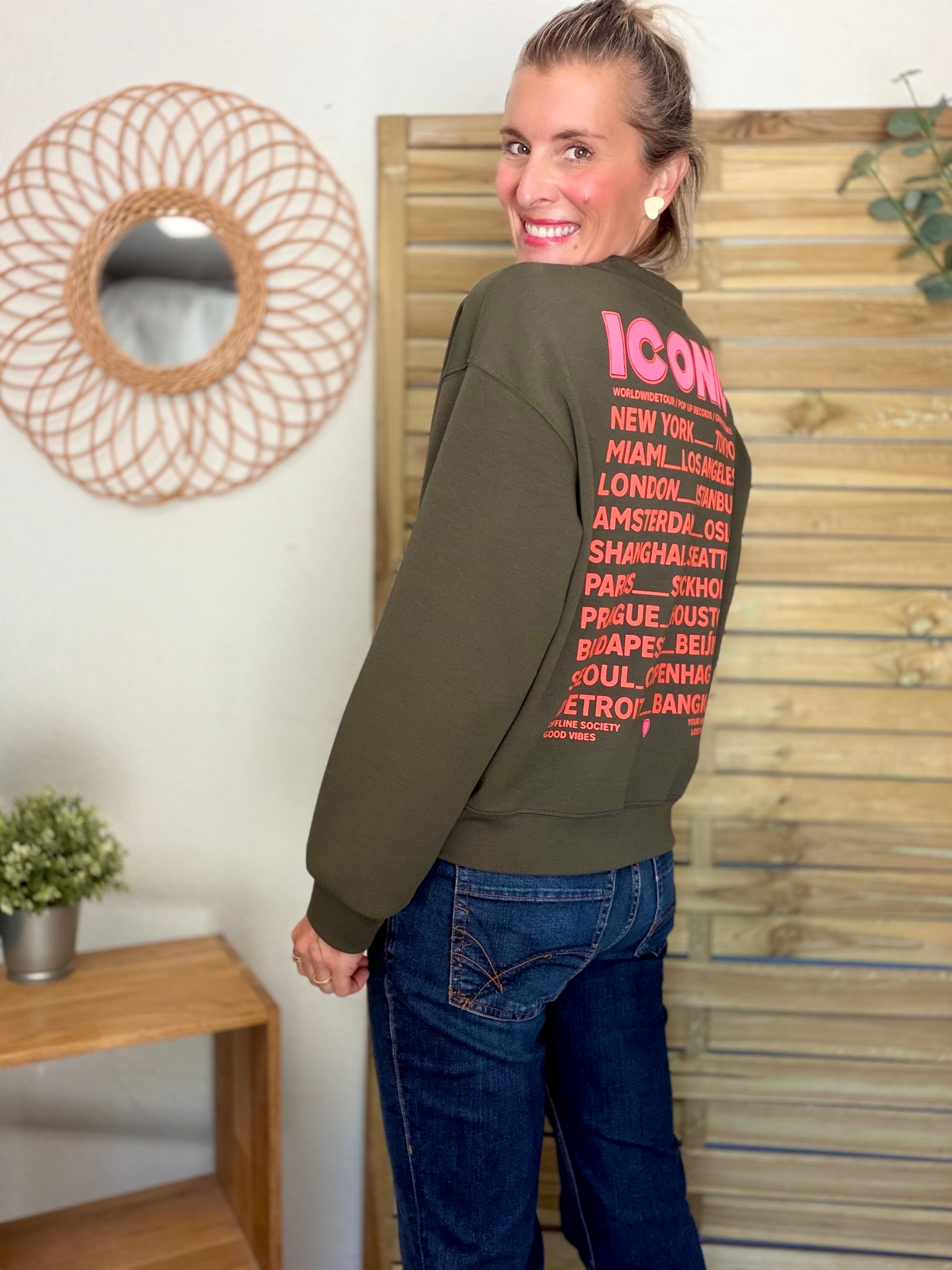Sweat ICONIC ultra doux OMBLINE - Kaki