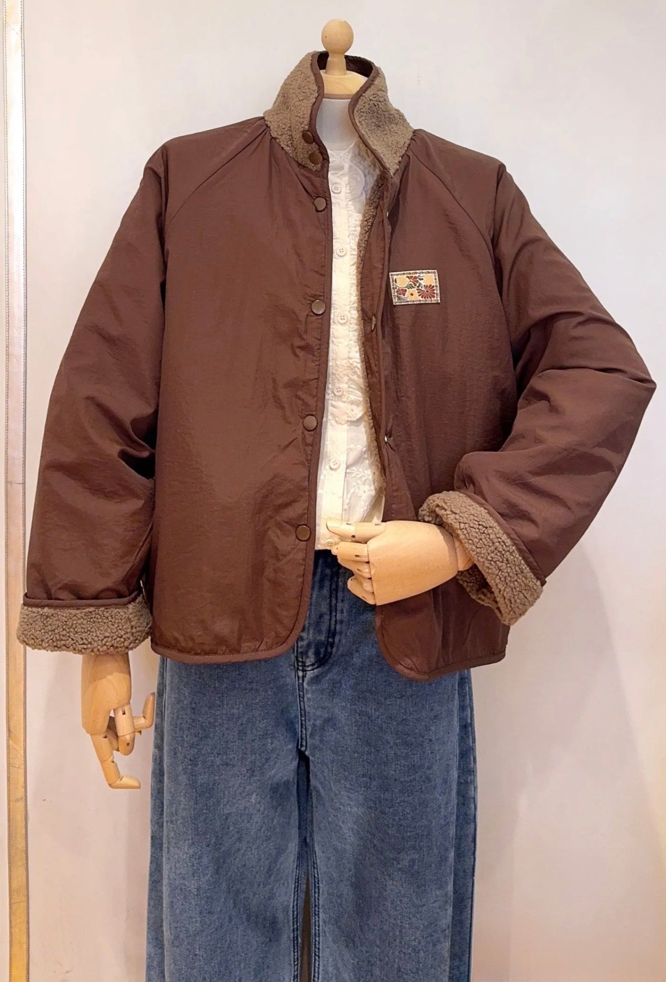 Veste matelassée réversible Sherpa AMÉLIE Chocolat