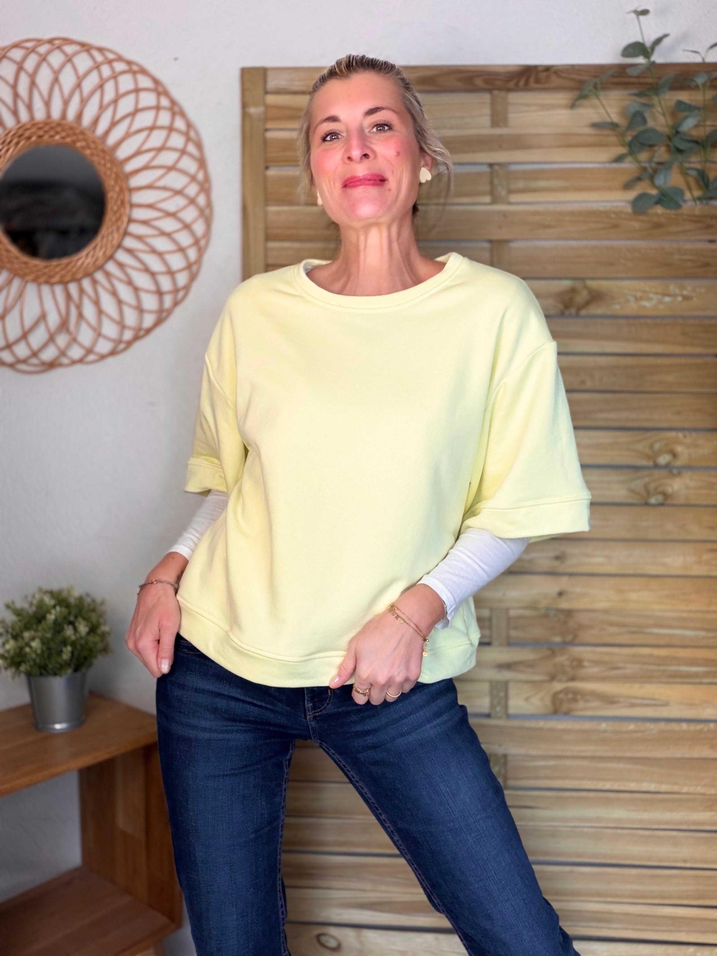 Sweat oversized ICONIC Club - ILONA Jaune