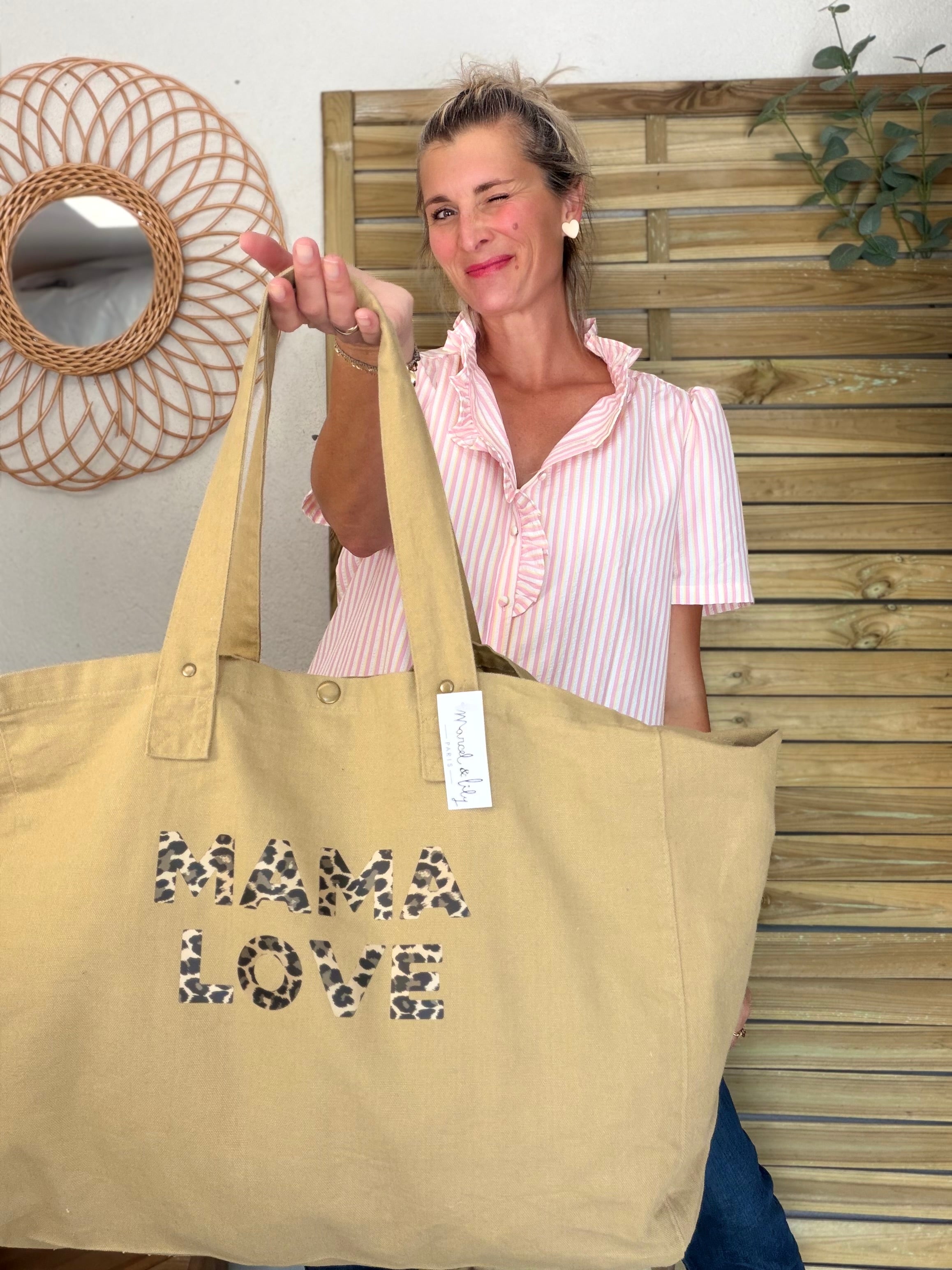 Sac week end MAMA LOVE Sable - Marcel et Lily