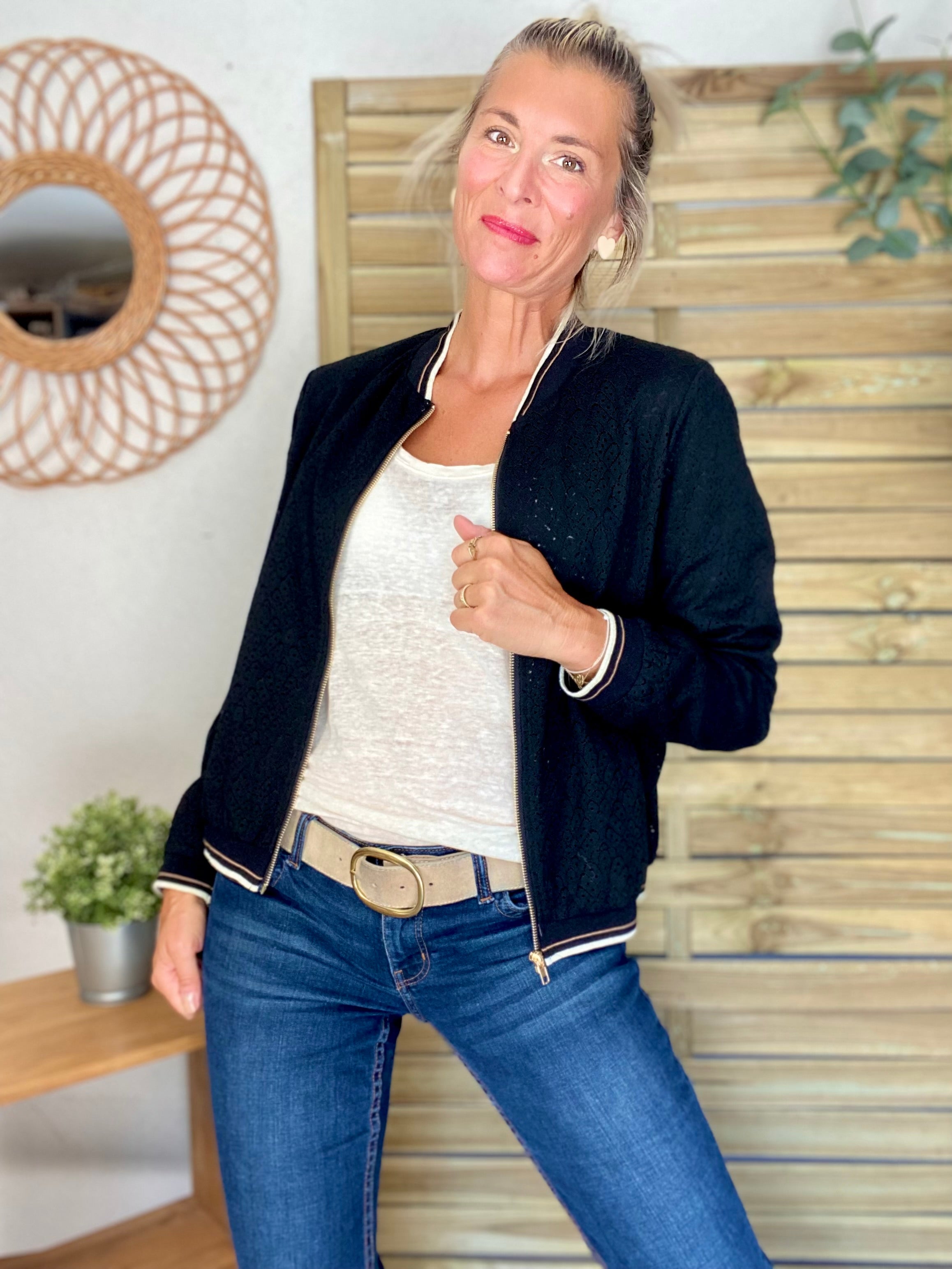 Veste bombers en crochet MAXANCE