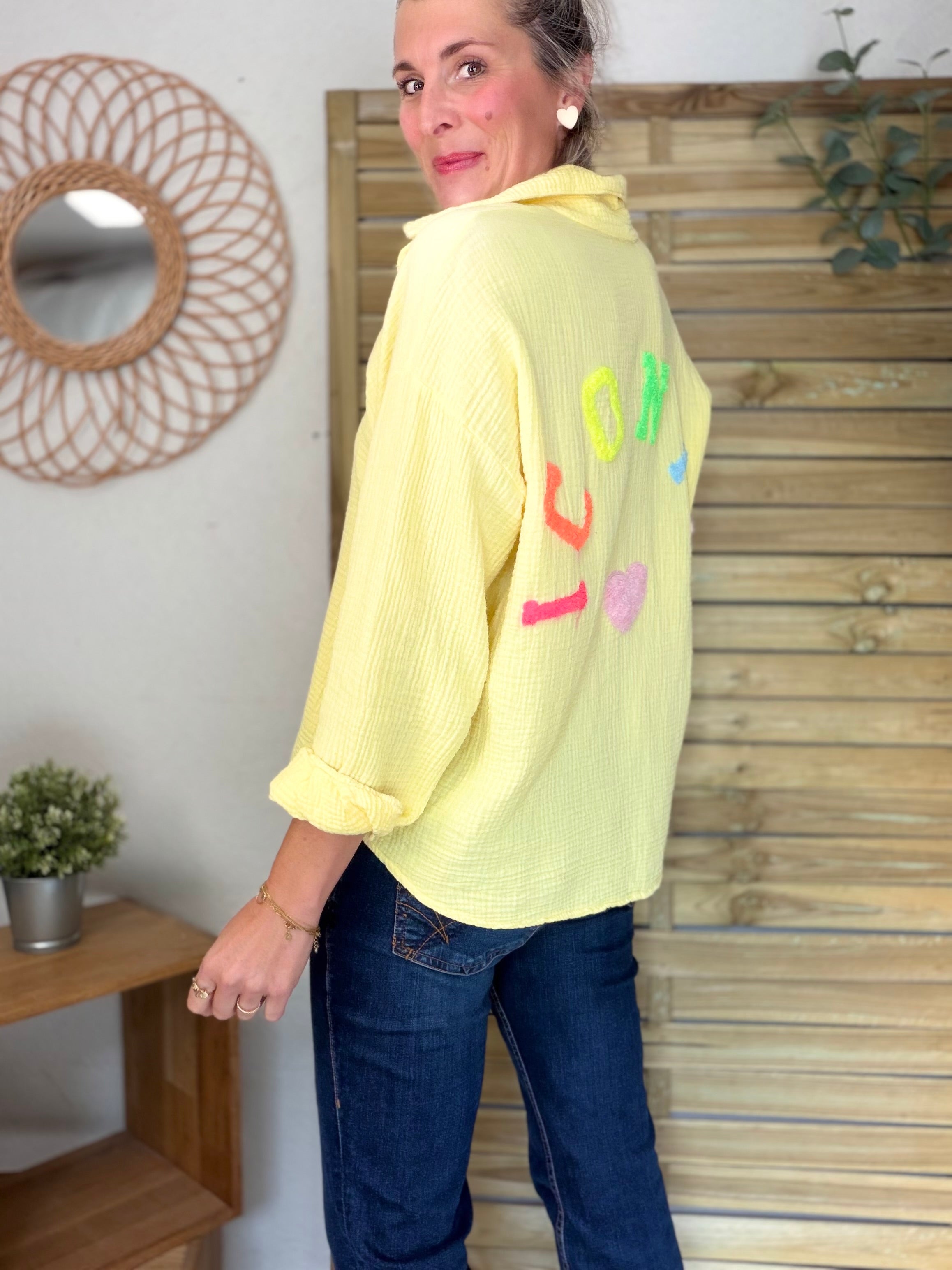 Chemise en gaze de coton ICONIC - ALANIS Jaune