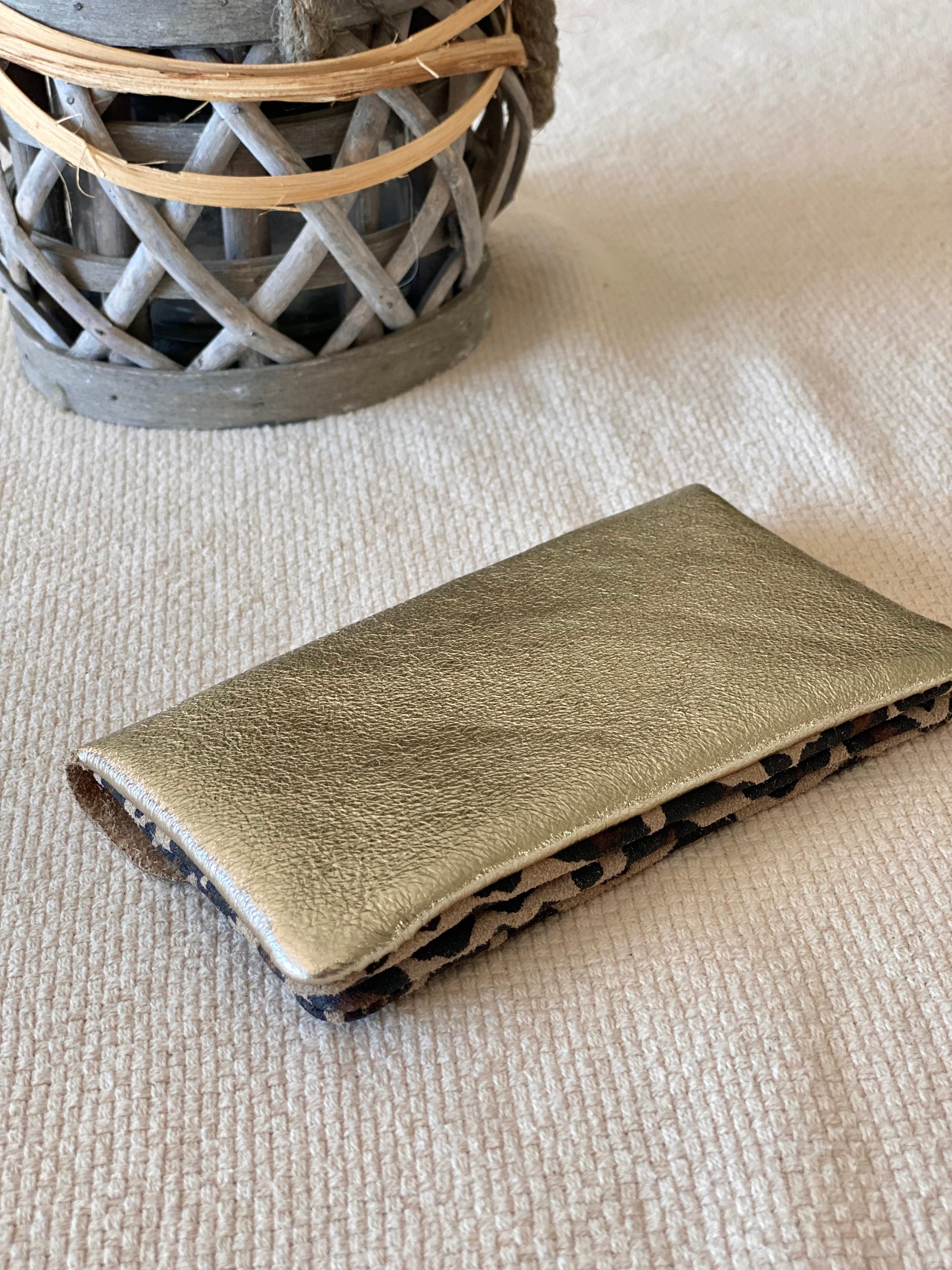 Porte monnaie / porte carte XL+ en cuir irisé Léo - BASILE