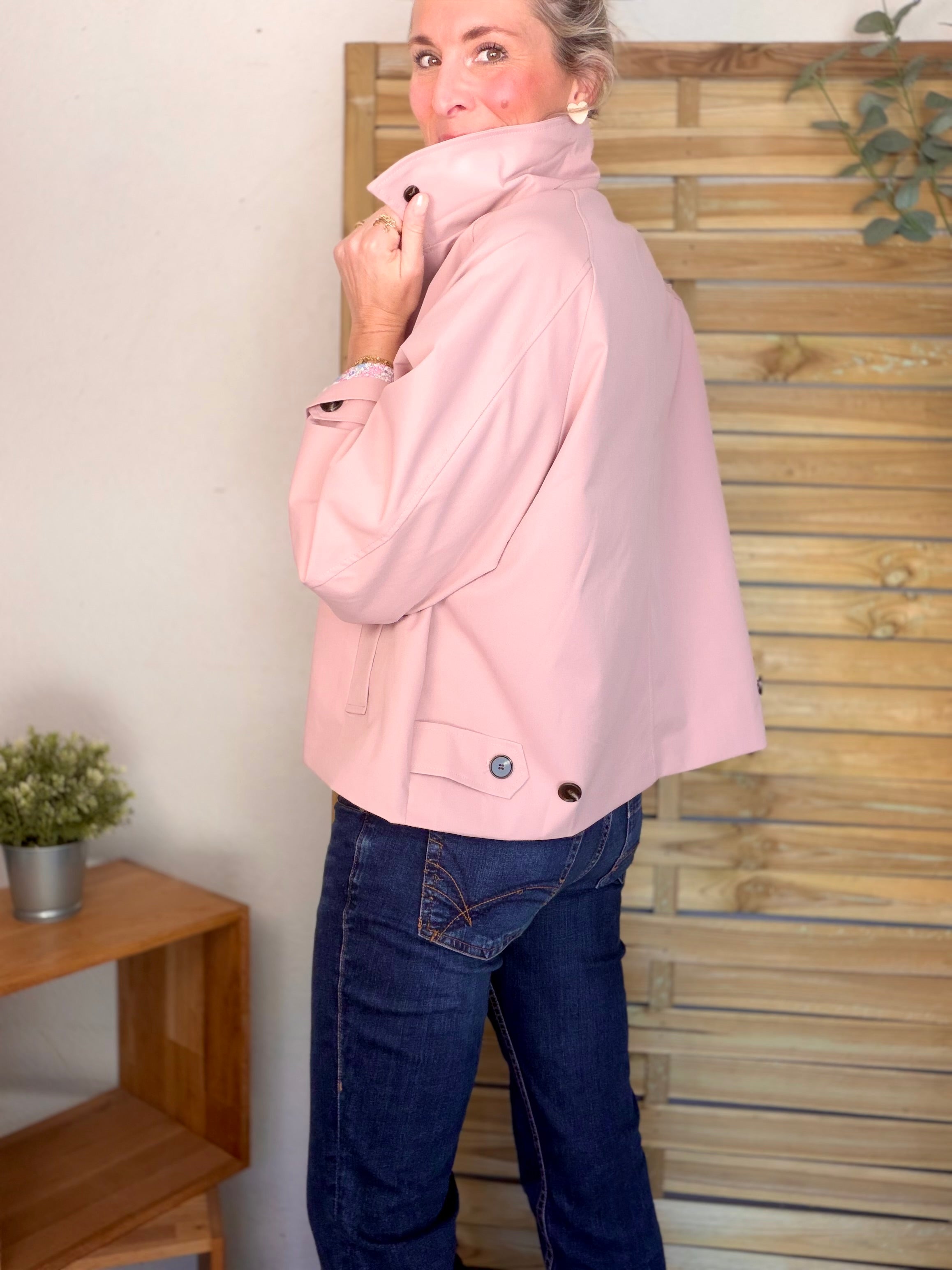 Veste Trench avec Liberty - MADELEINE Vieux rose