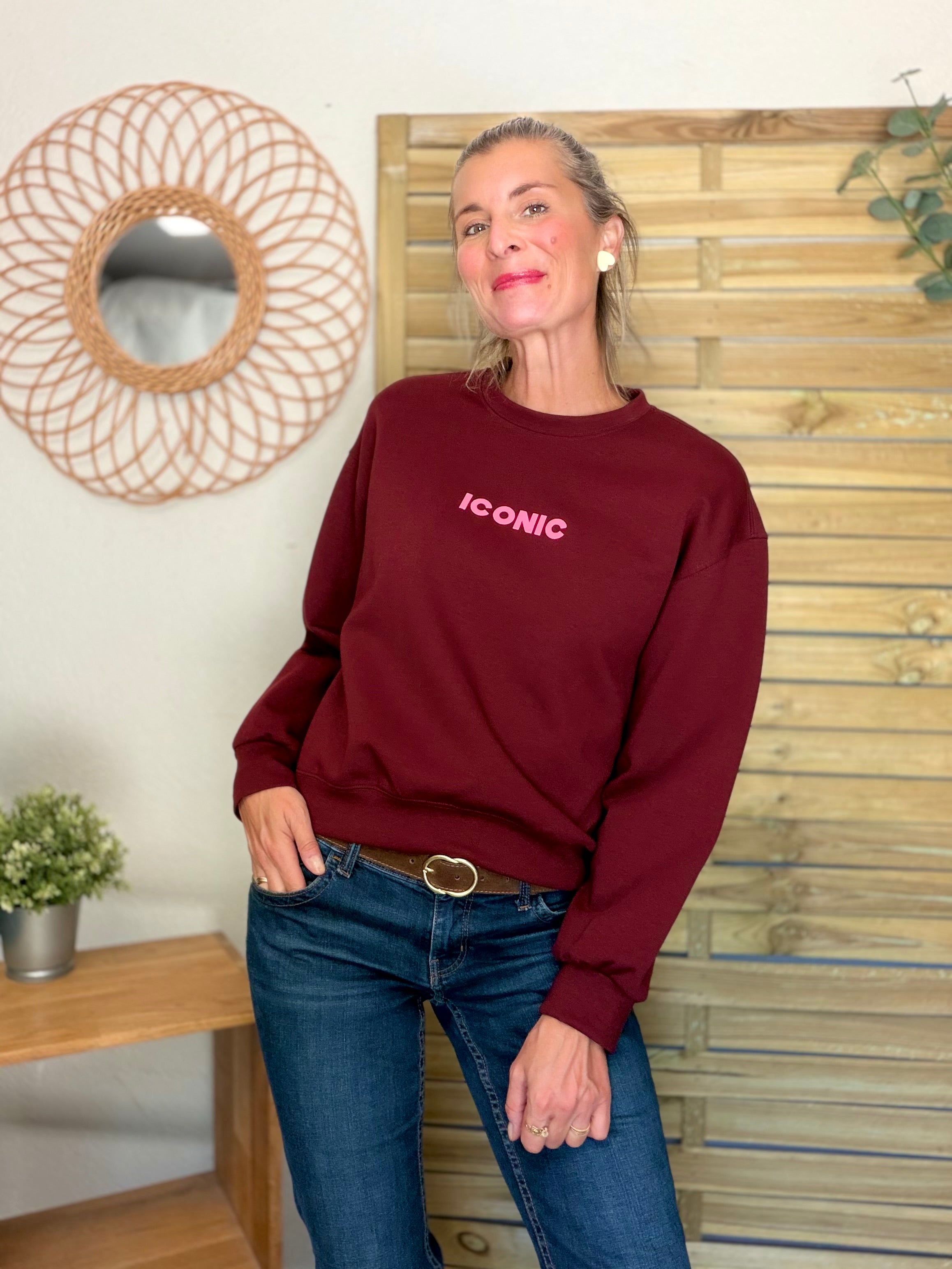 Sweat ICONIC ultra doux OMBLINE - Bordeaux