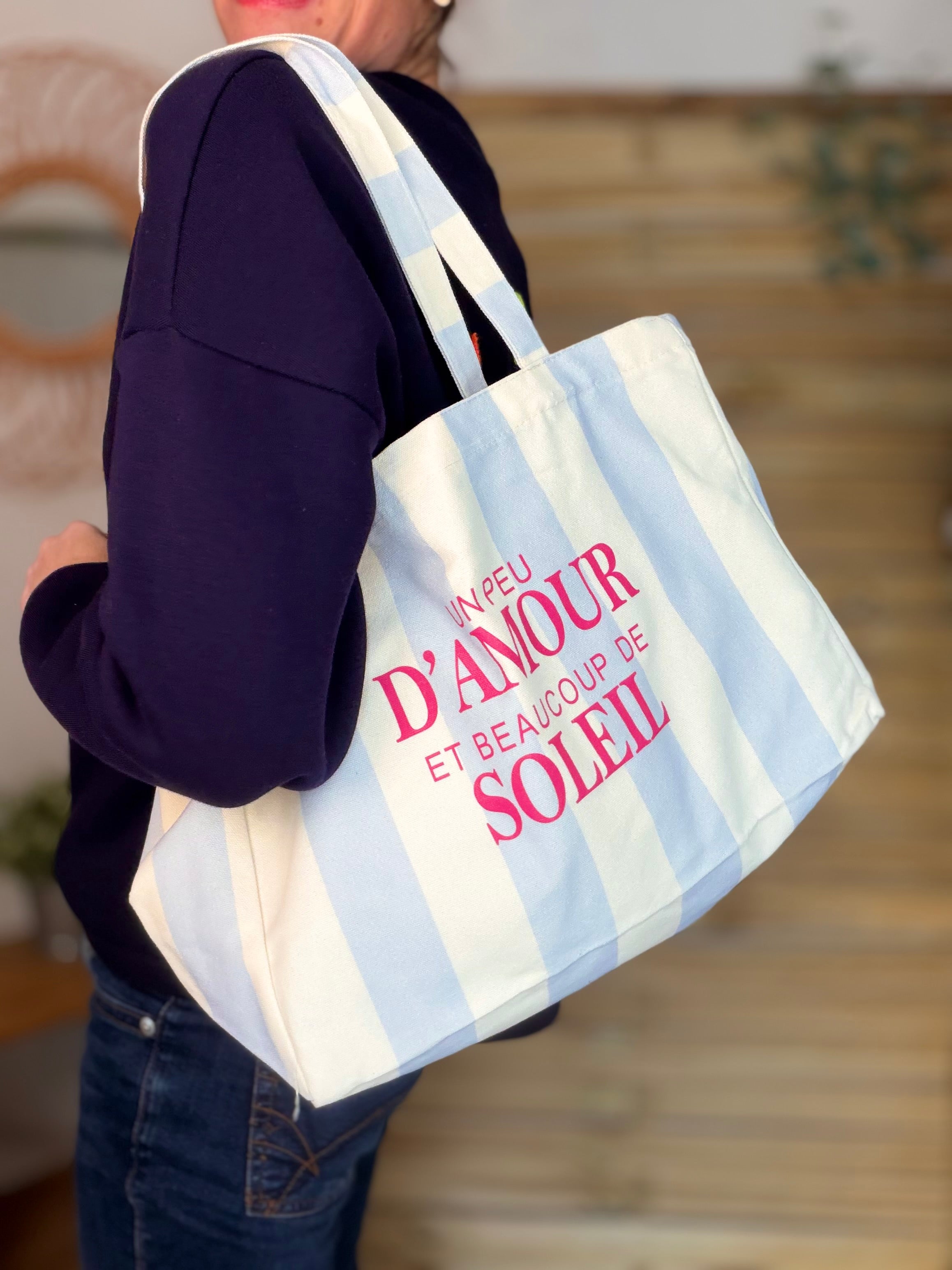 Grand cabas Tote bag un peu d’amour et beaucoup de soleil ELSY