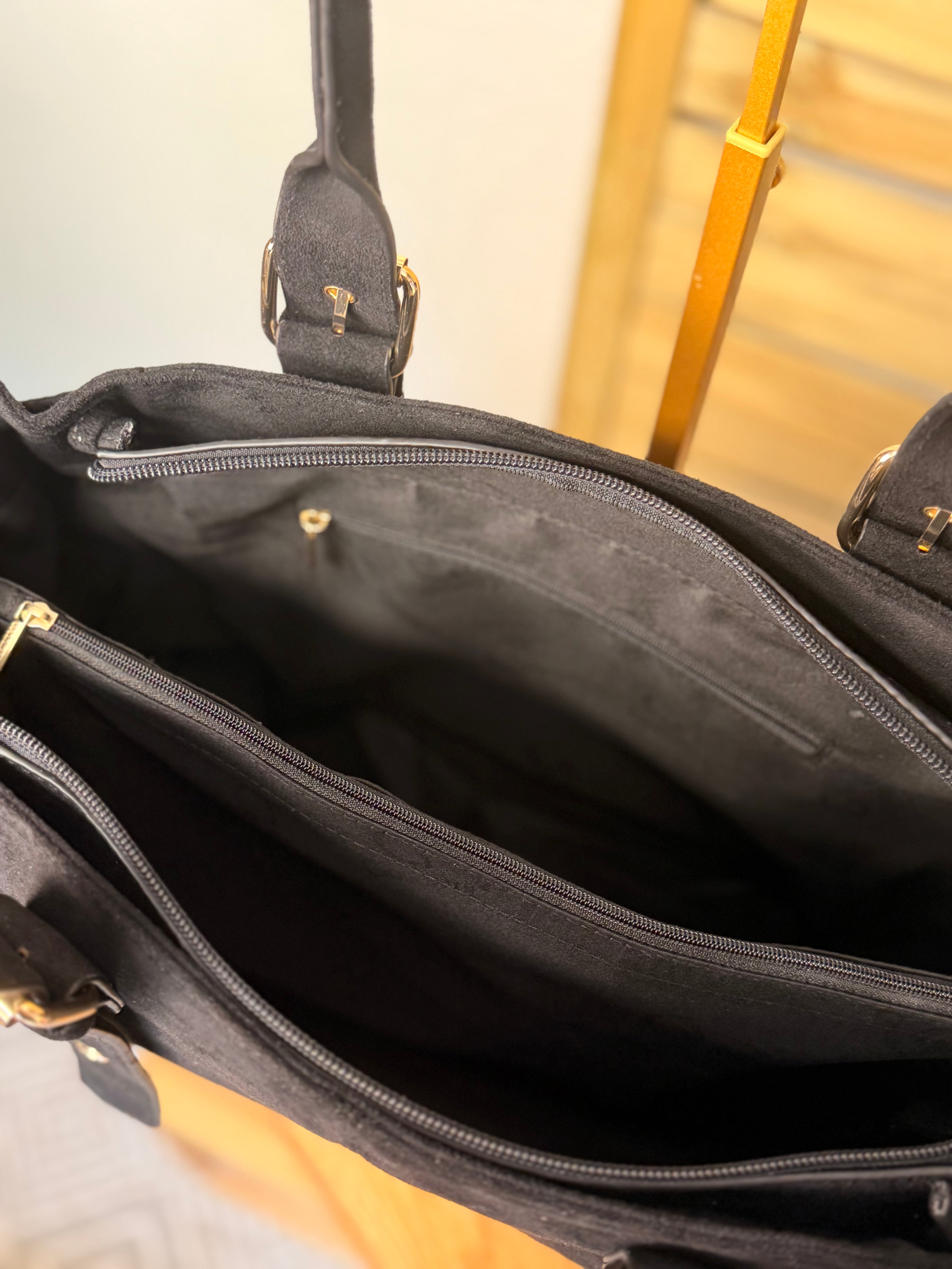 Sac cabas XL simili daim CLÉO Noir