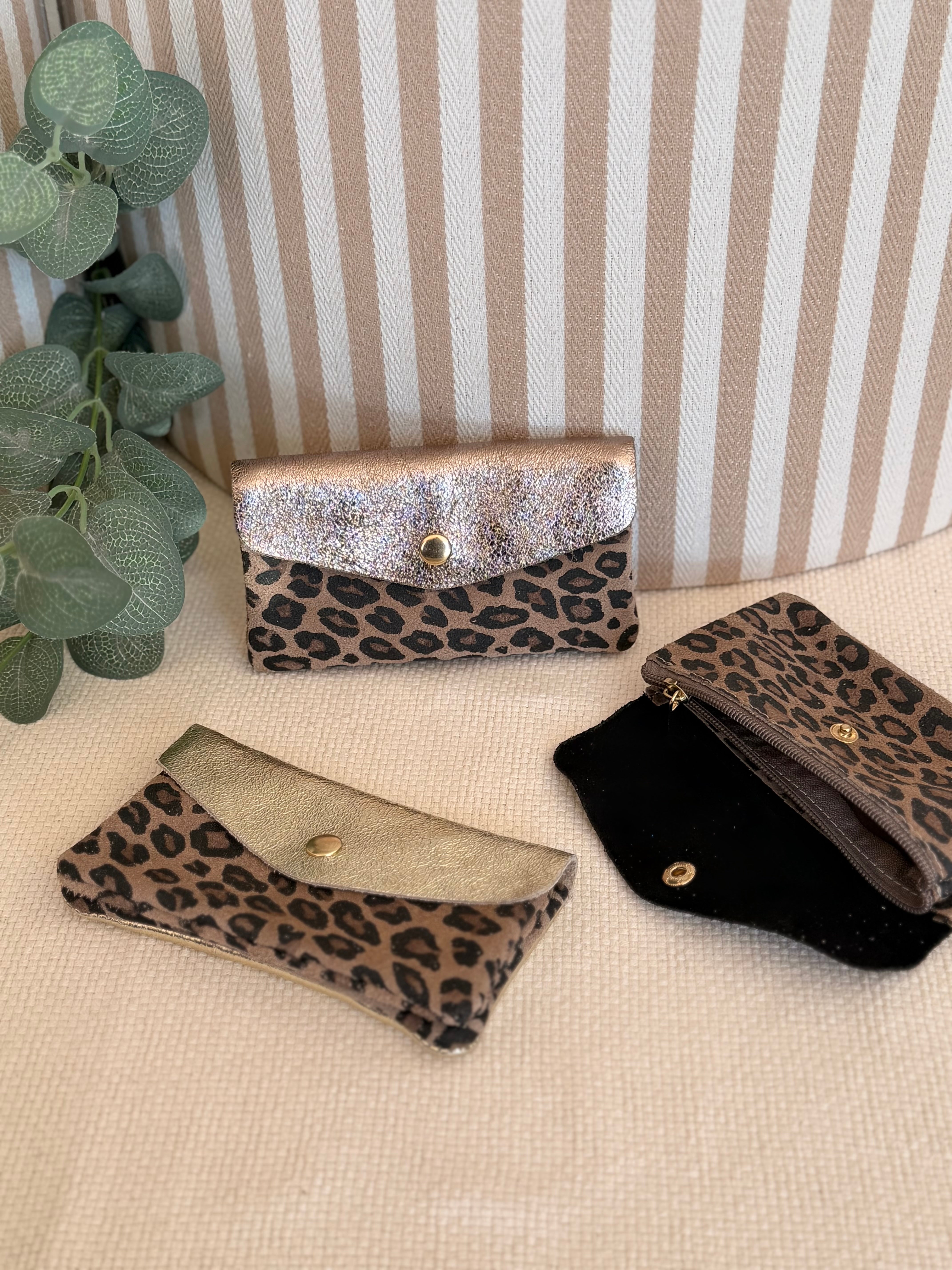 Porte monnaie / porte carte XL+ en cuir irisé Léo - BASILE