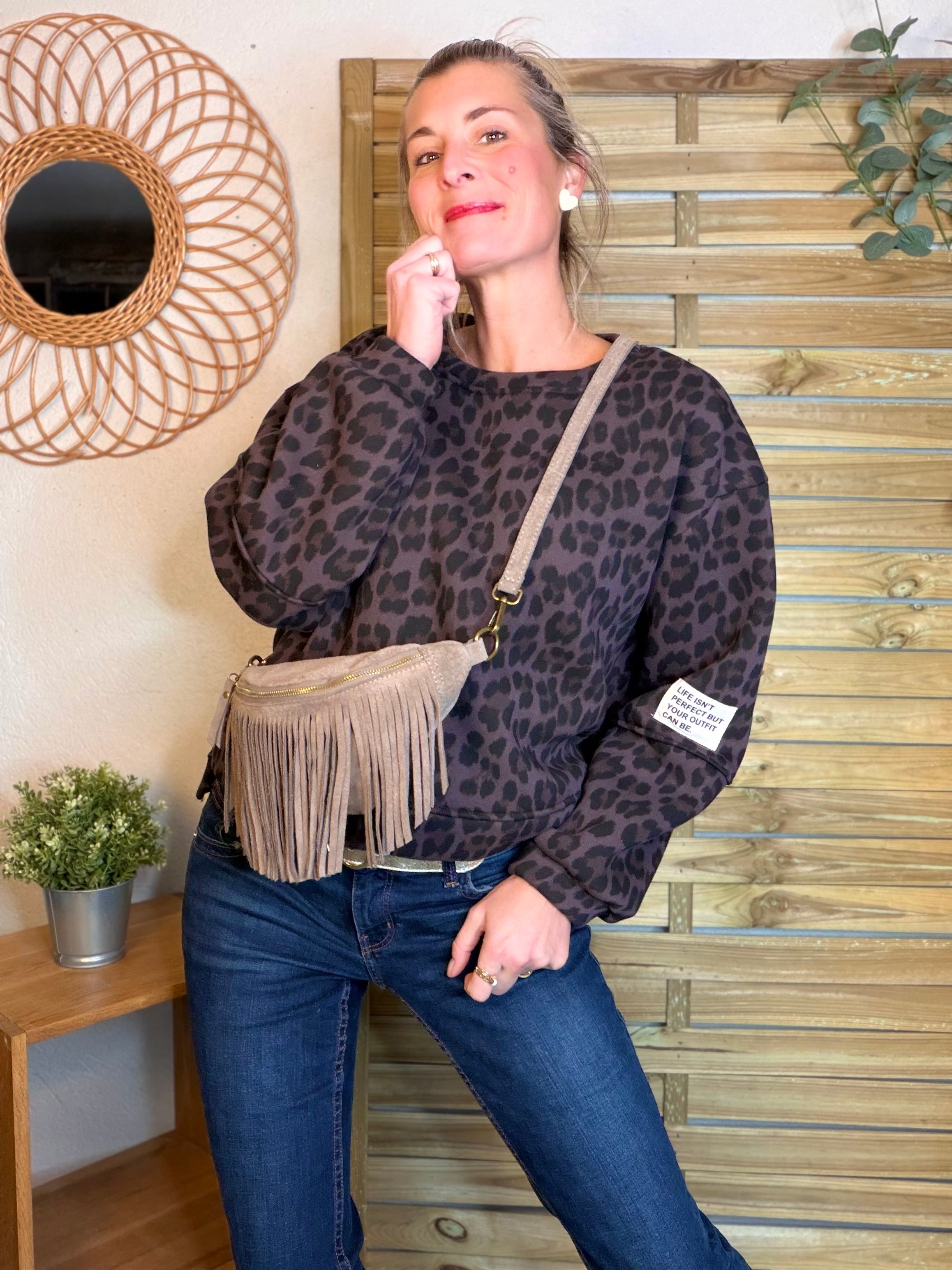 Sweat molleton imprimé Léo 🐆 MANON