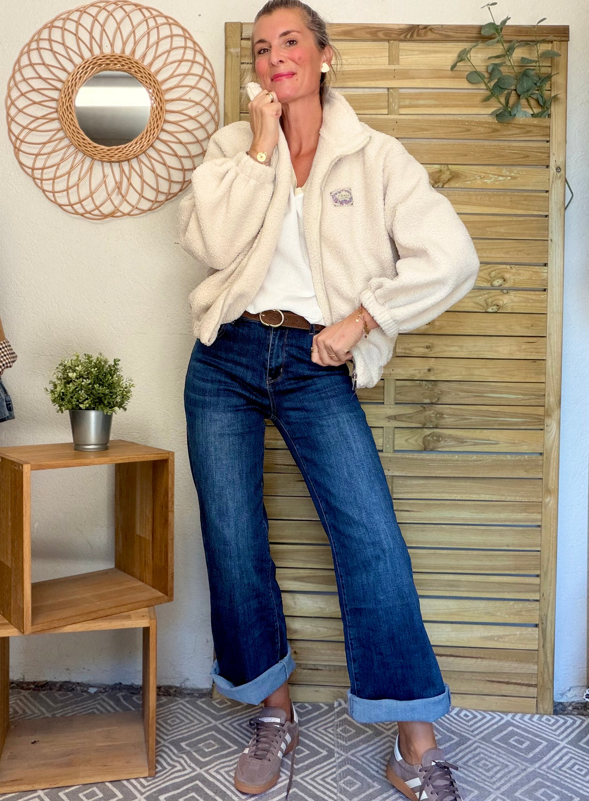 Pantalon Jean Wide leg BAPTISTE Bleu