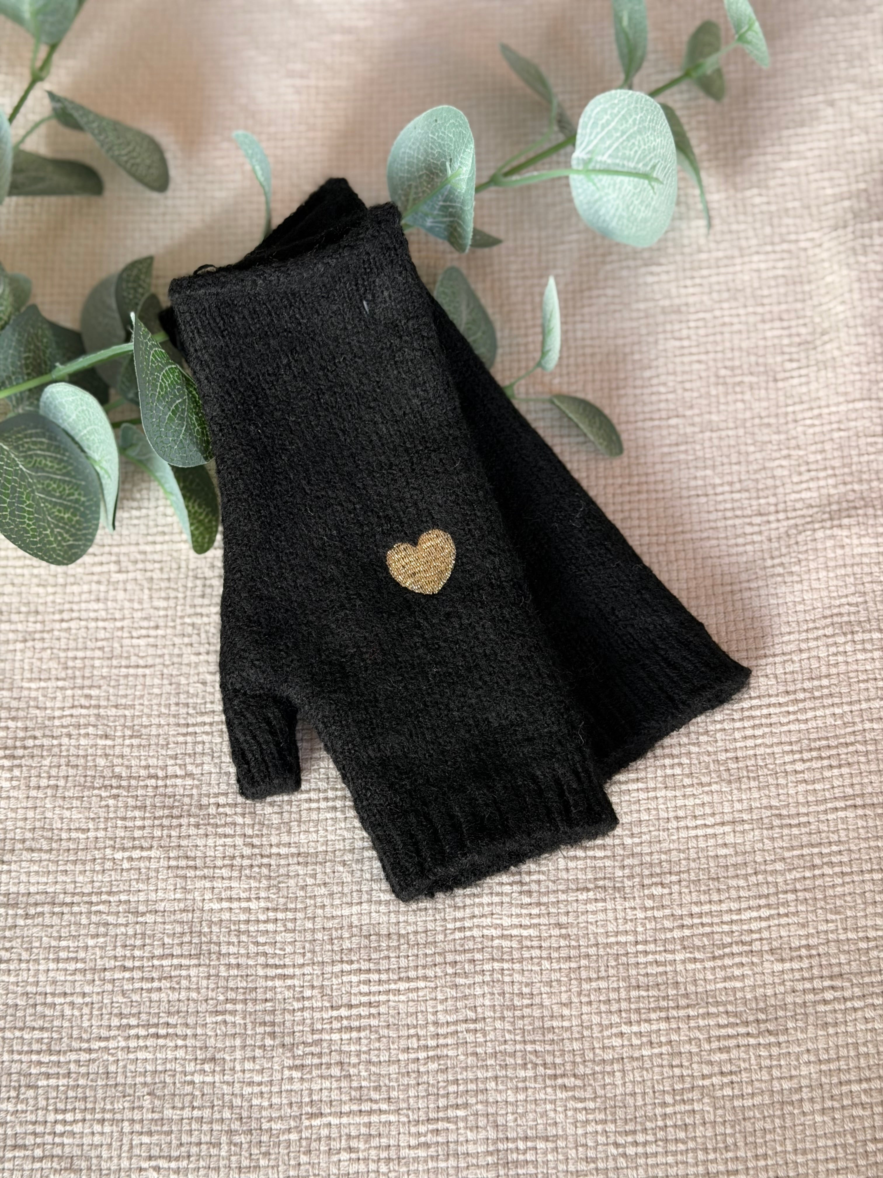 Mitaines CLARISSE avec coeur brodé 💛❤️