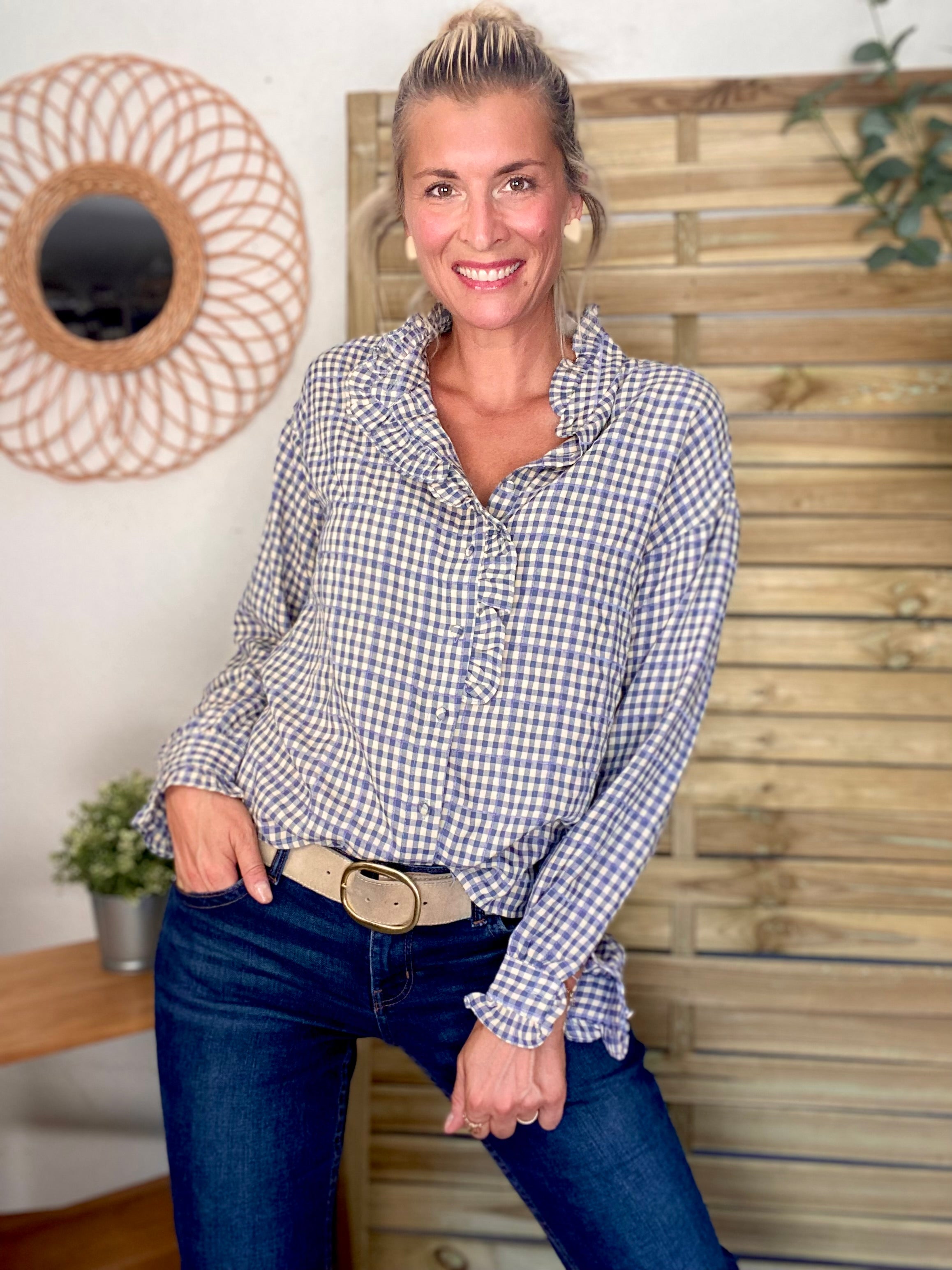 Blouse Vichy Bleu Jean SOLVEIG