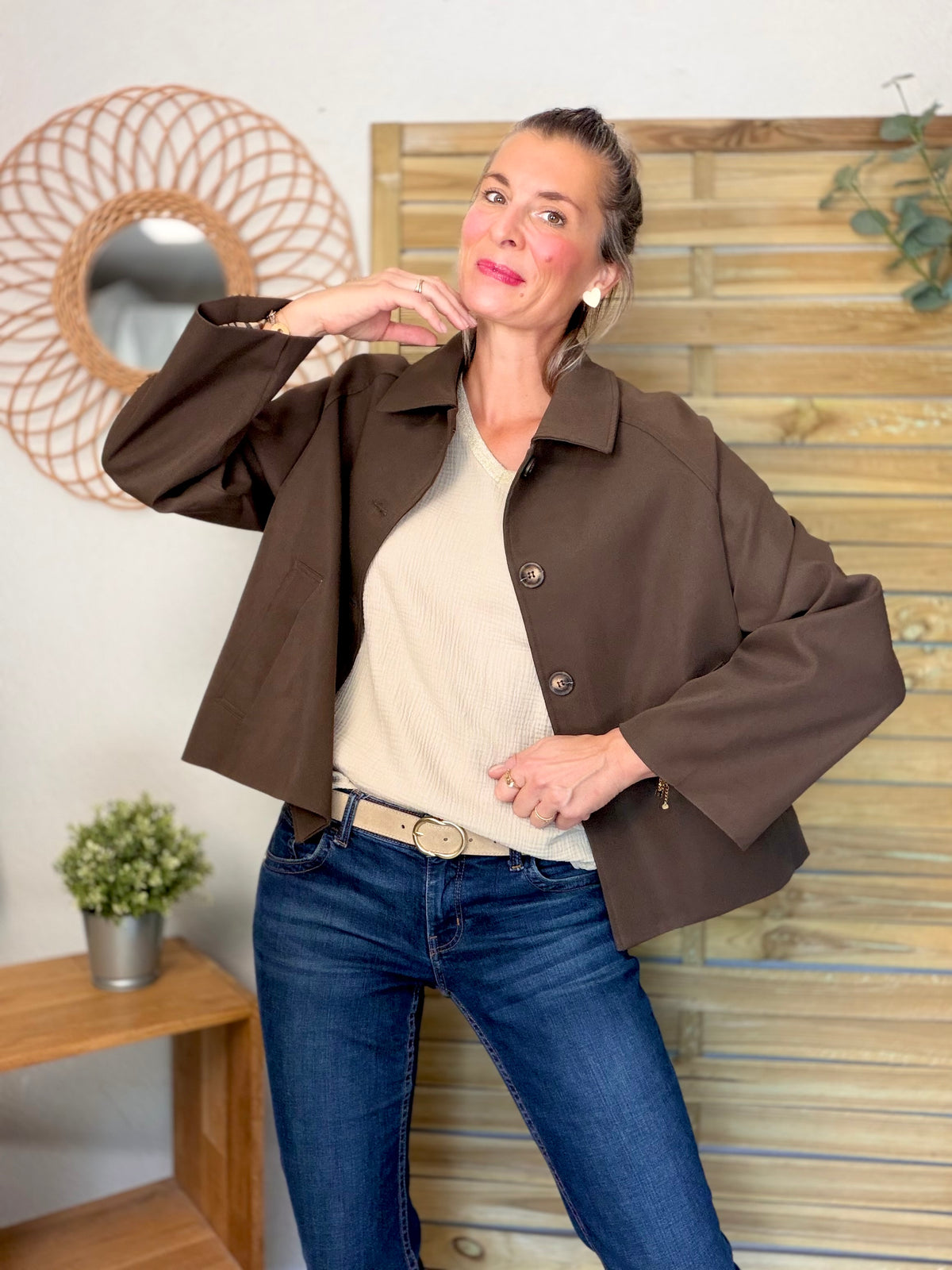 ⚡️ ARRIVAGE • Veste Trench, doublure à carreaux DANA Chocolat