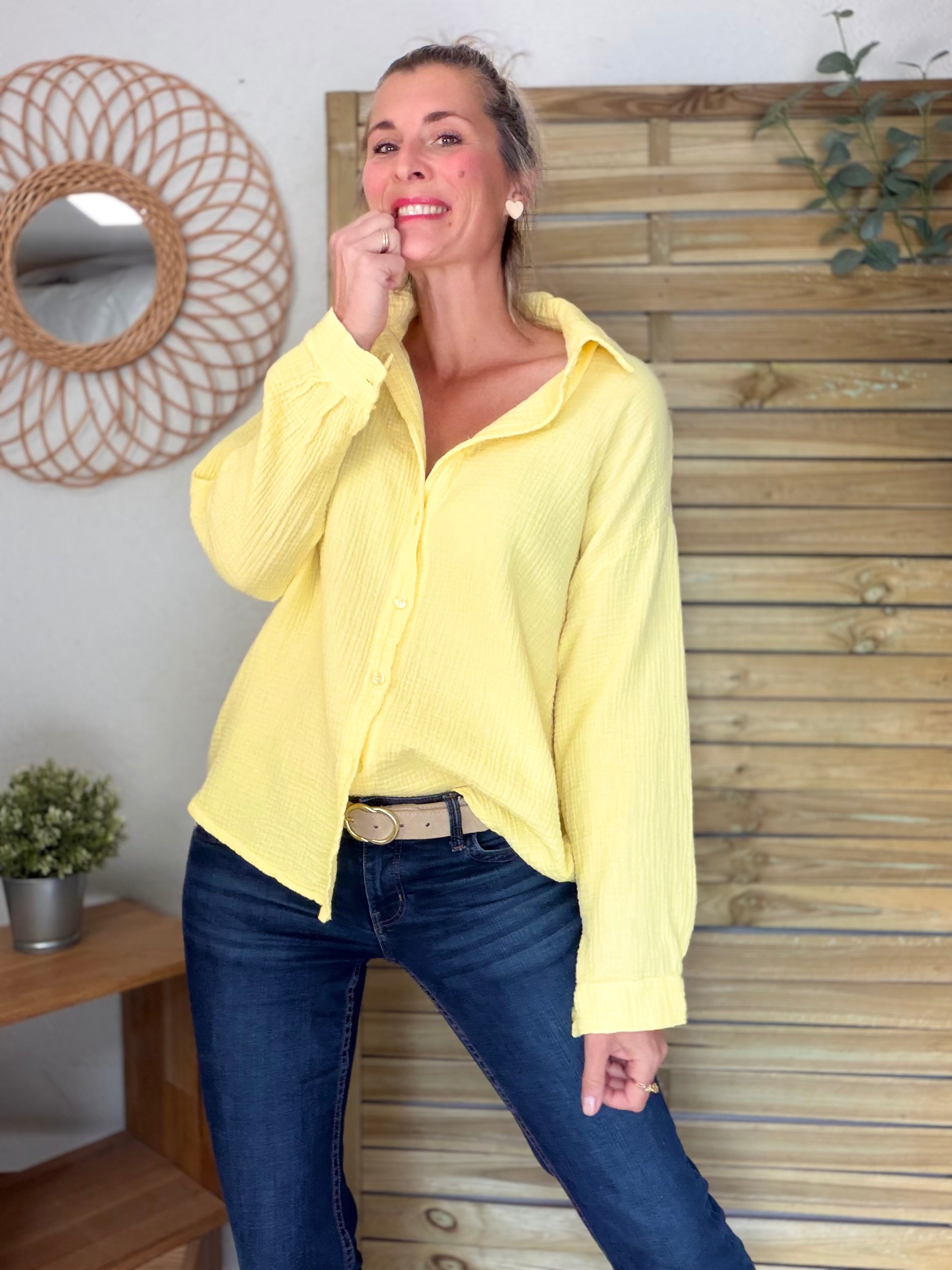 Chemise en gaze de coton ICONIC - ALANIS Jaune
