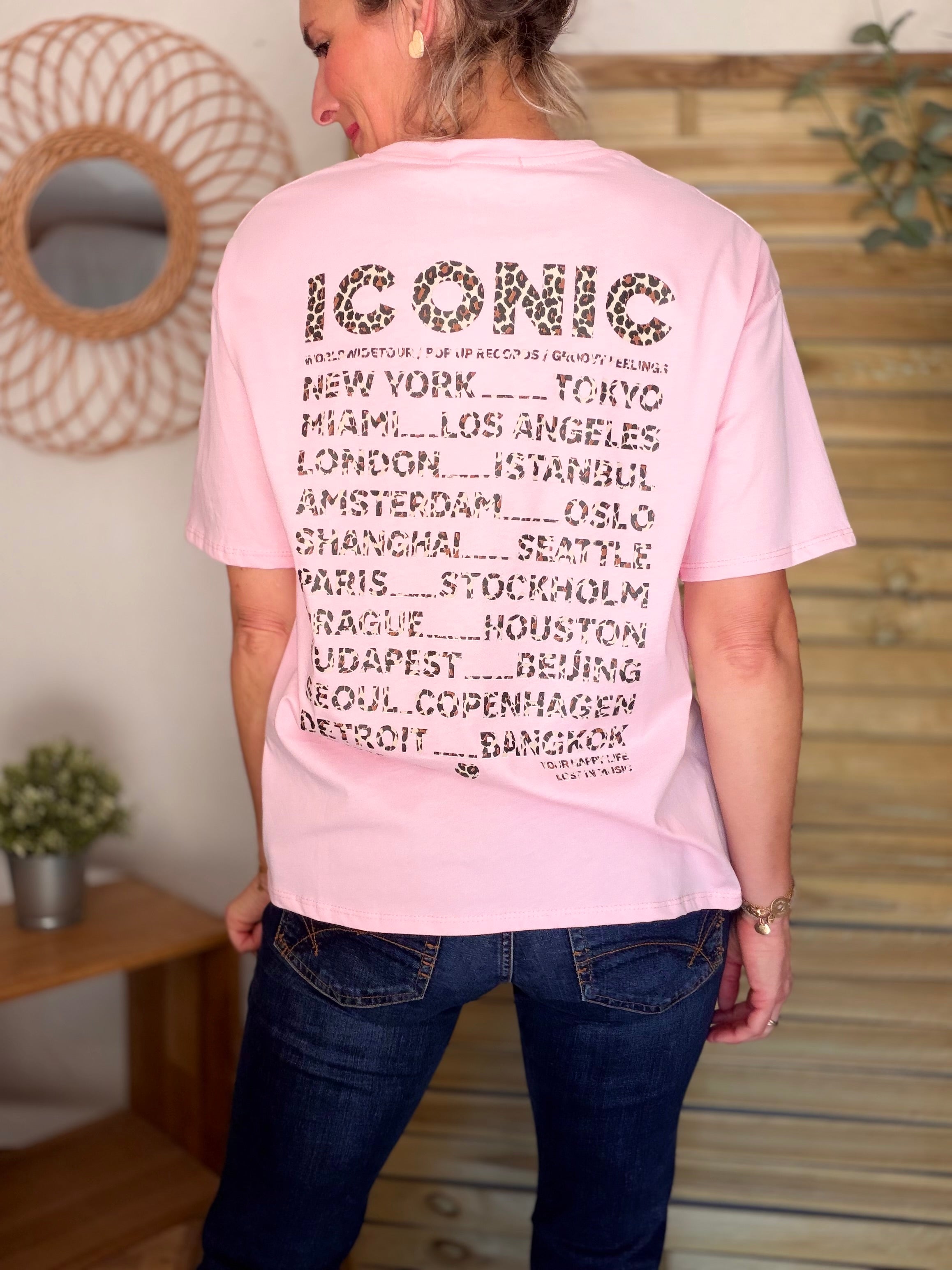 Tee shirt ICONIC Léo LÉONA Rose