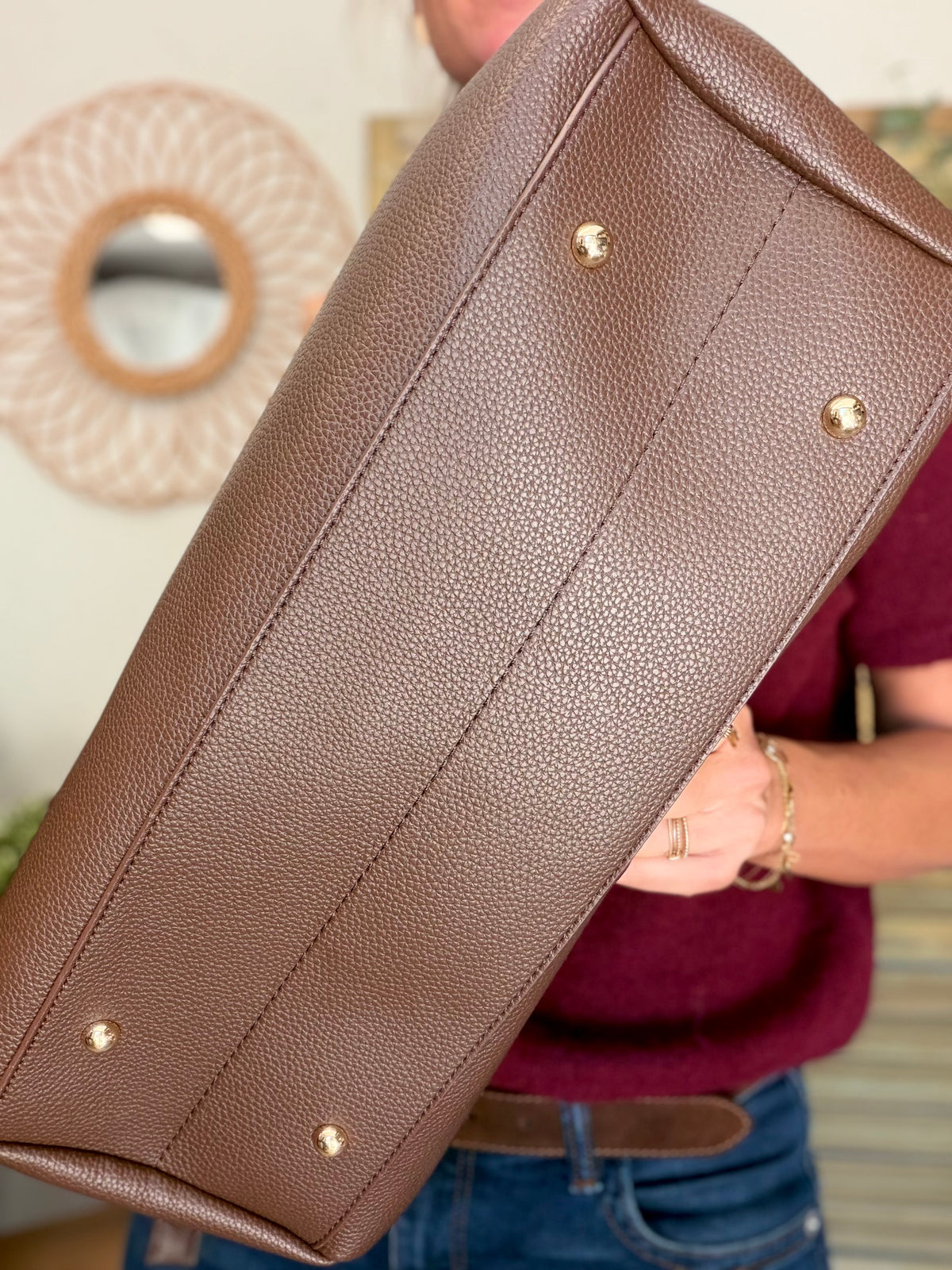 Sac cabas XL simili cuir CLÉA Chocolat