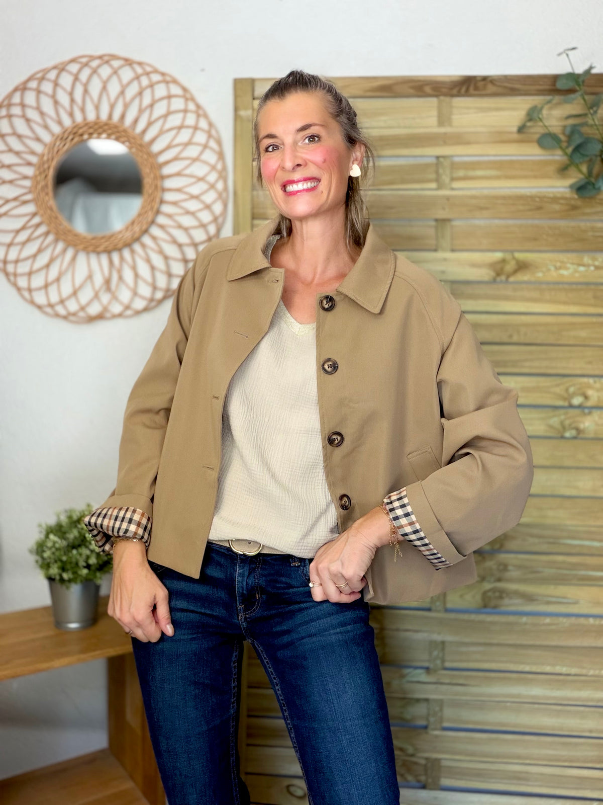 ⚡️ ARRIVAGE • Veste Trench, doublure à carreaux DANA Camel