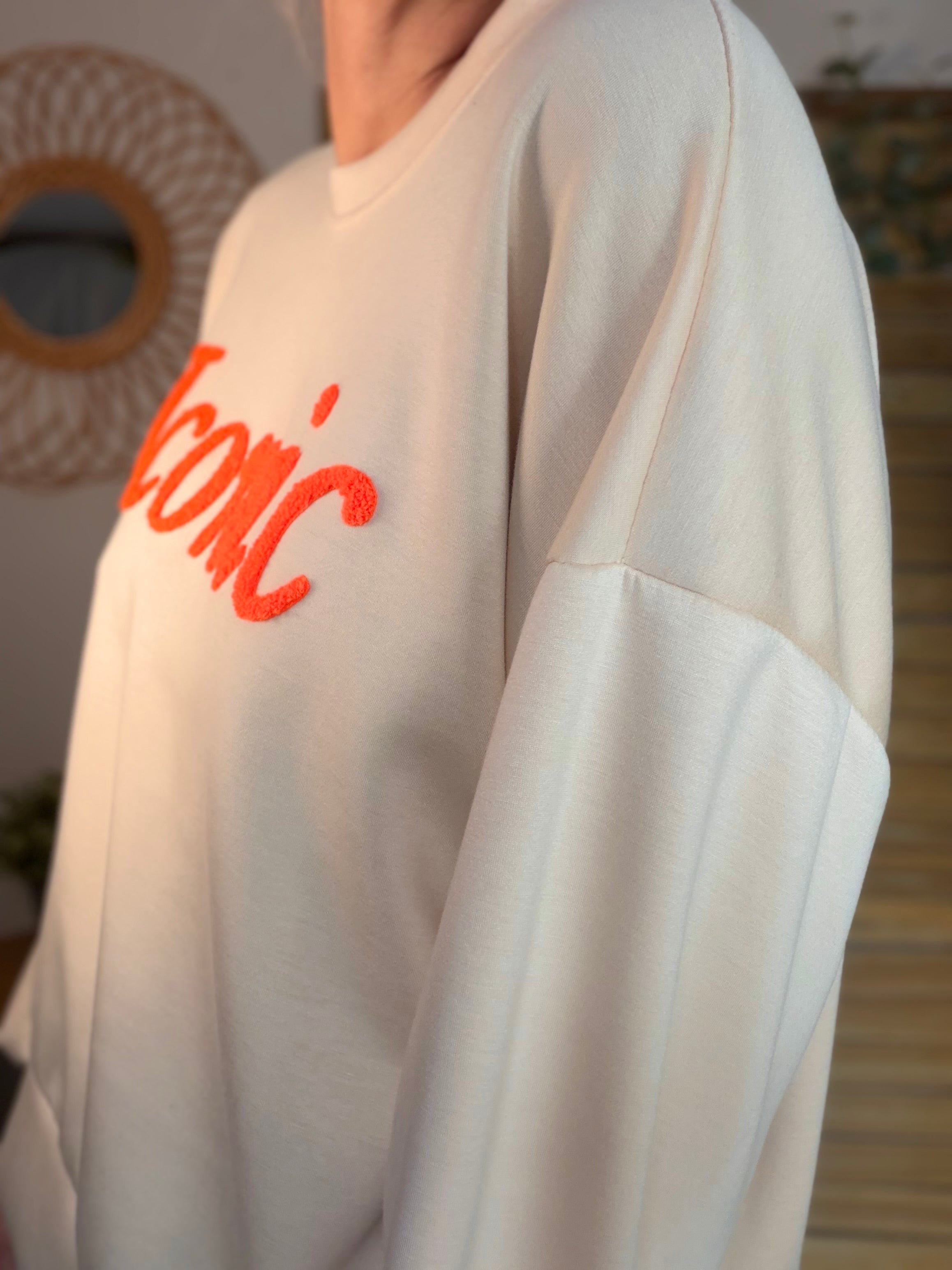 Sweat doux Iconic  - LAURINE Beige/Orange