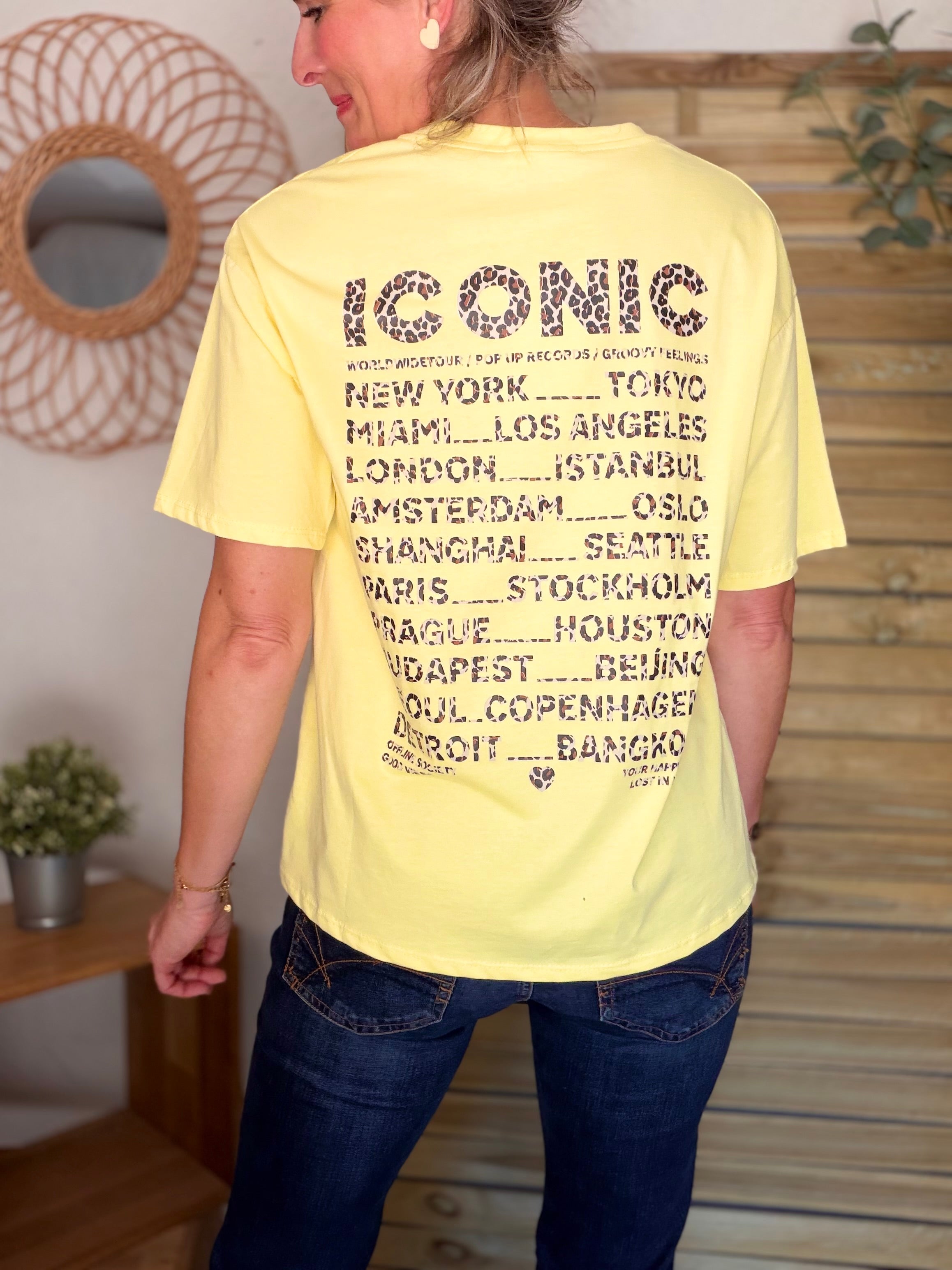 Tee shirt ICONIC Léo LÉONA Jaune