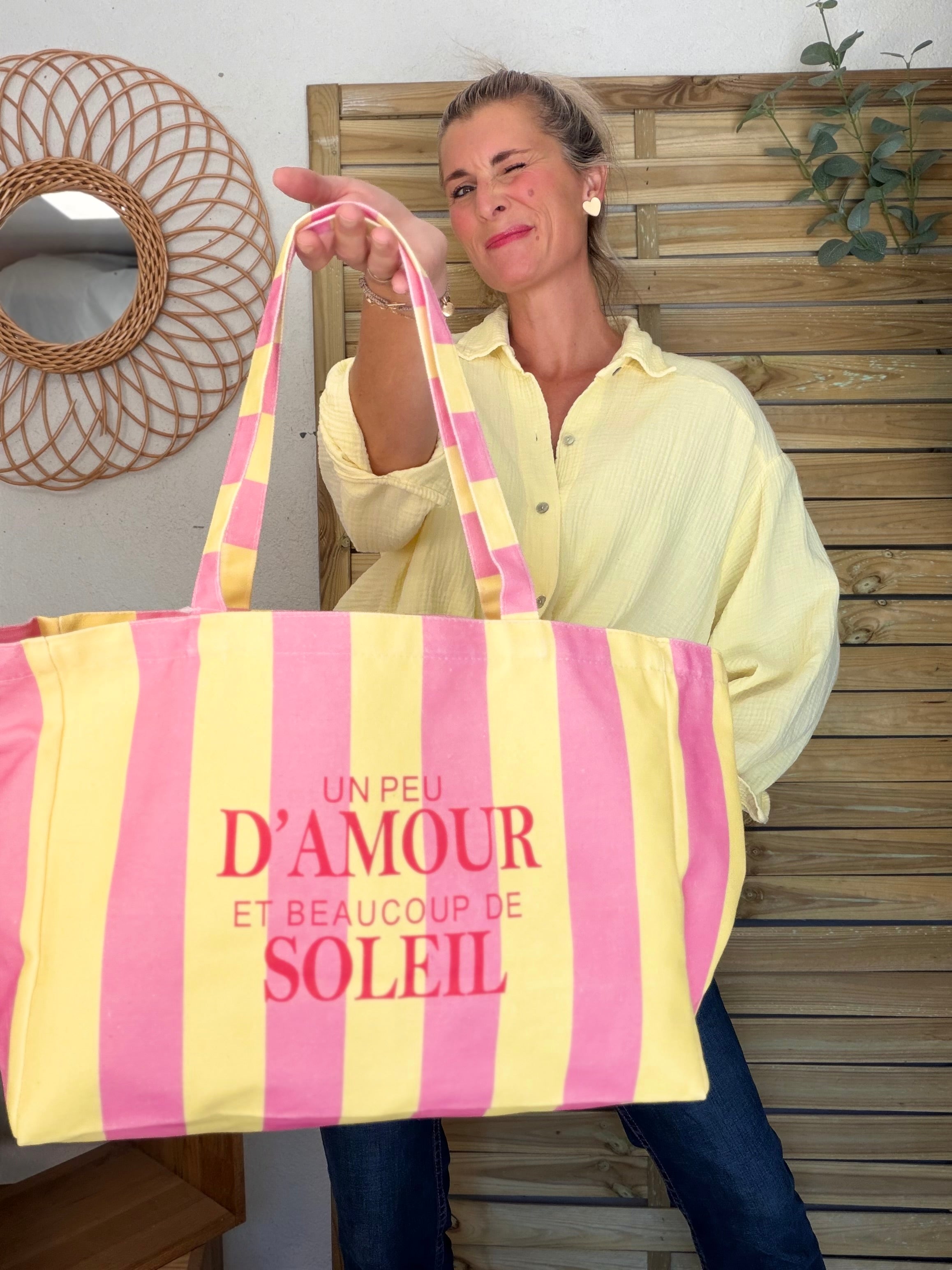 Grand cabas Tote bag Amour / Soleil ELSY