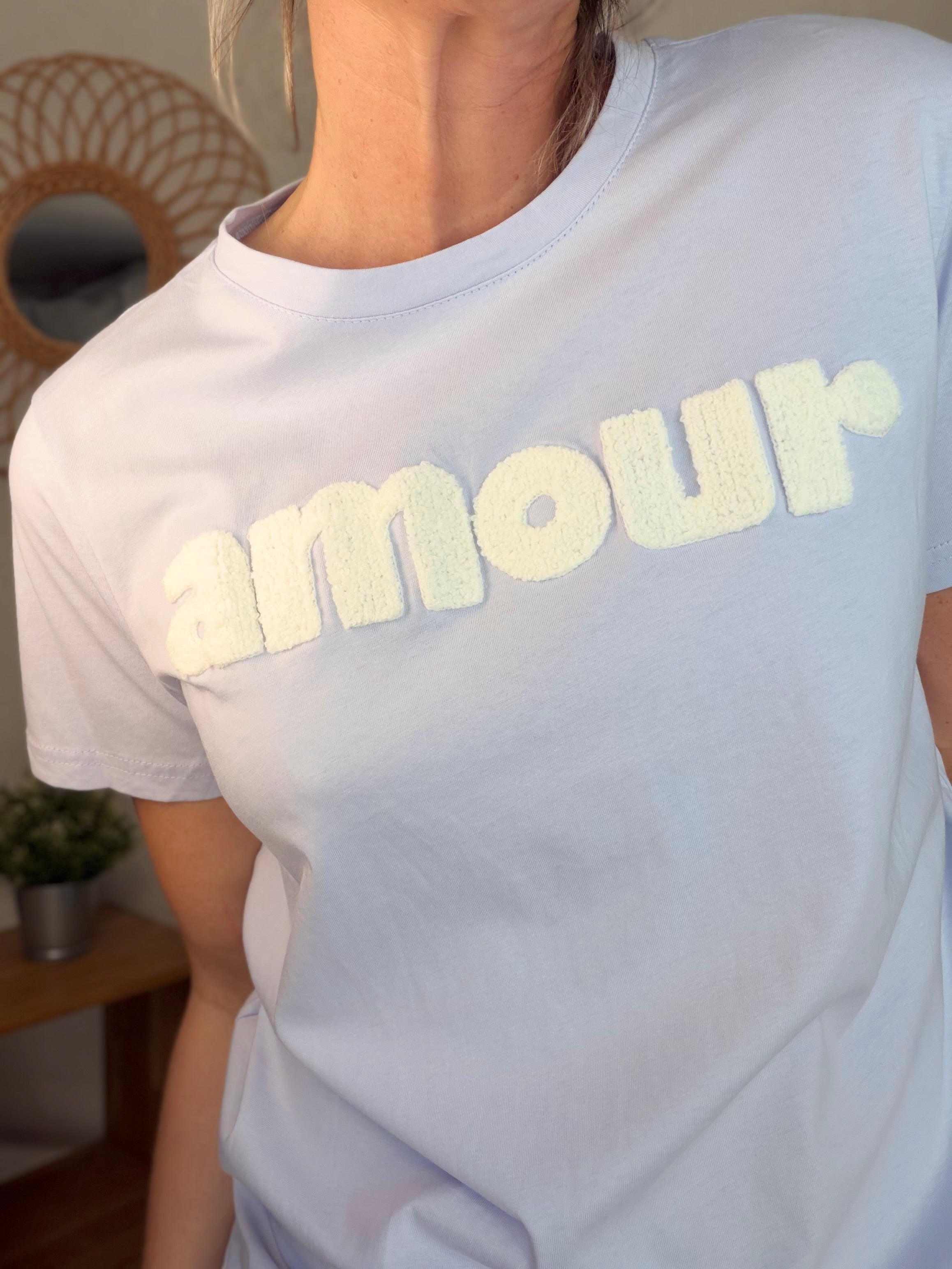 Tee shirt amour MAÏA Bleu ciel