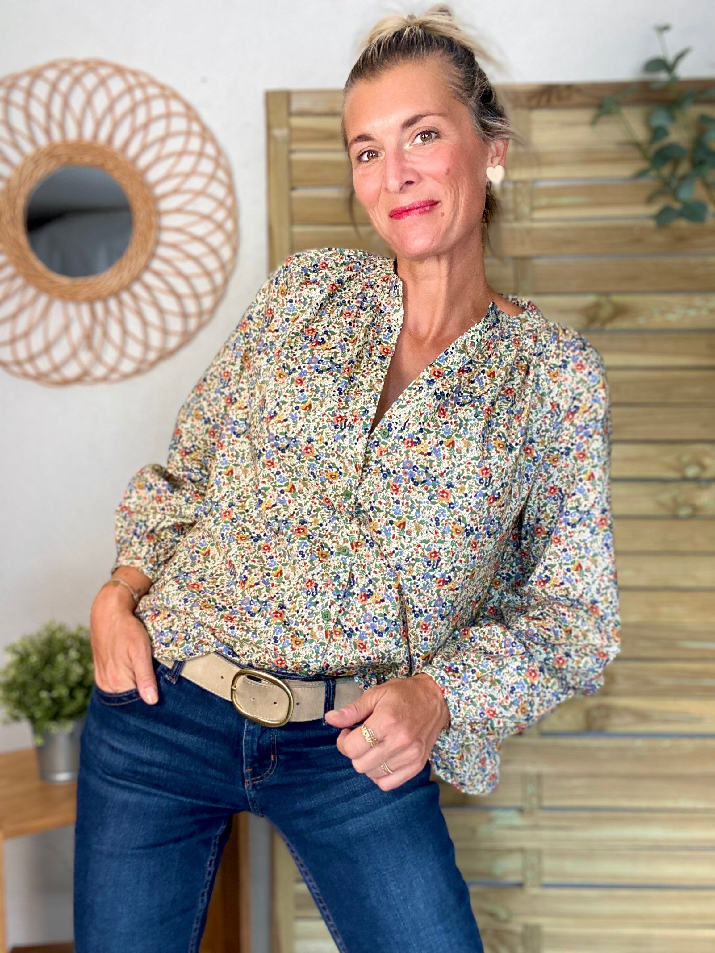 Chemise ample Liberty vert SYBILLE