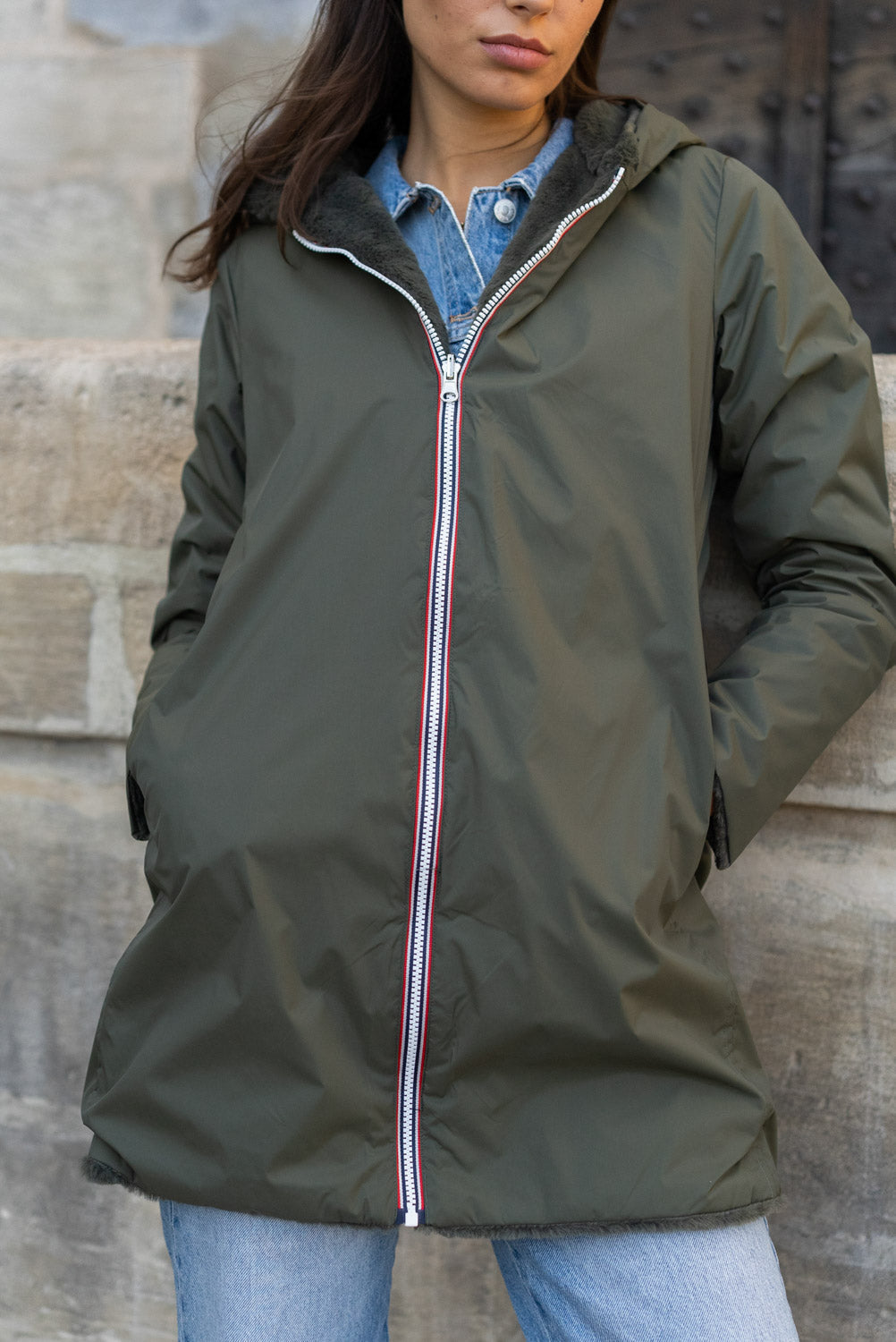 Parka Imperméable réversible fourrée Kaki / Kaki ALIX - LAURA JO