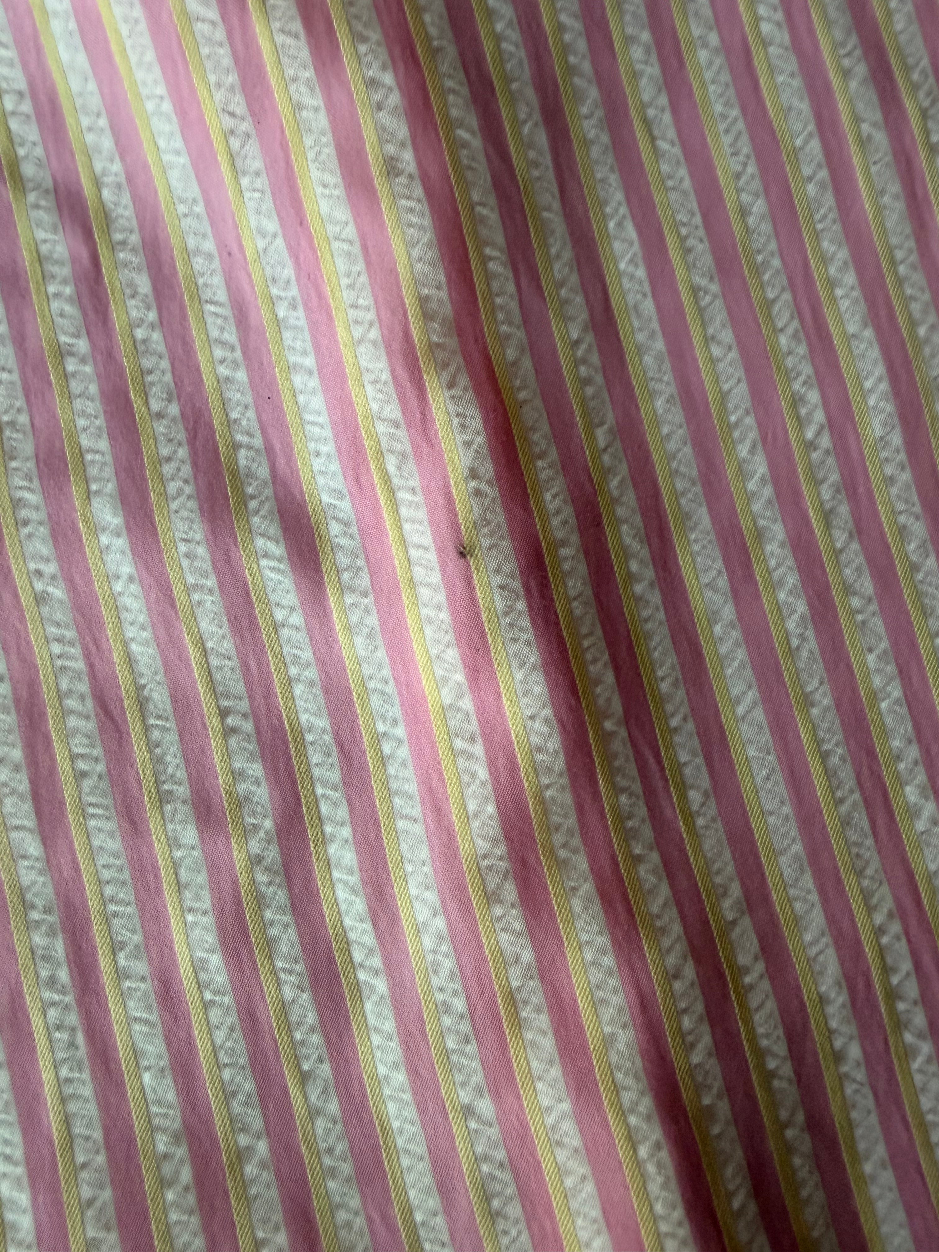 IMPERFECTION - Blouse rayures roses manches courtes LIV (Taille L)