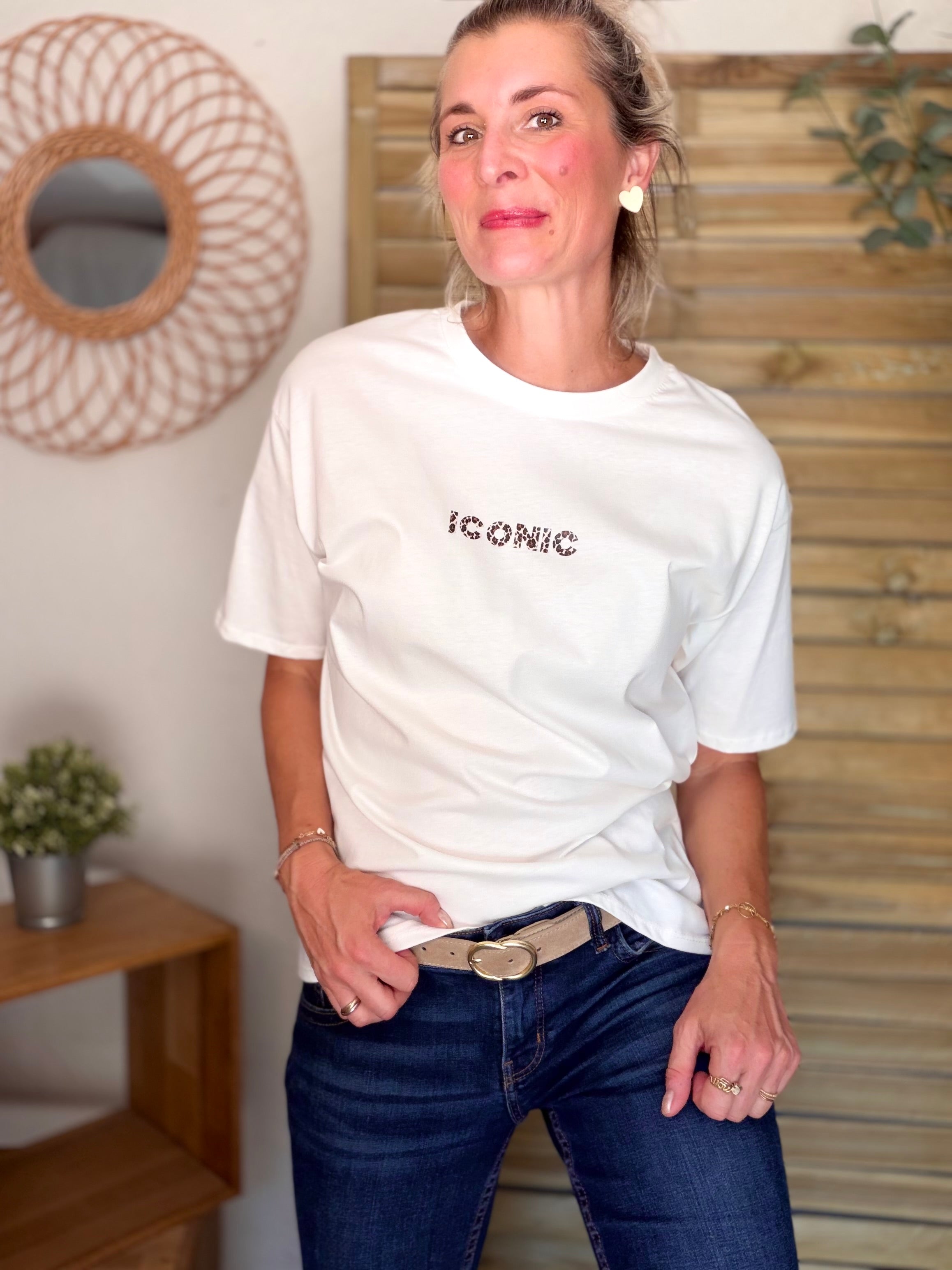 Tee shirt ICONIC Léo LÉONA Blanc