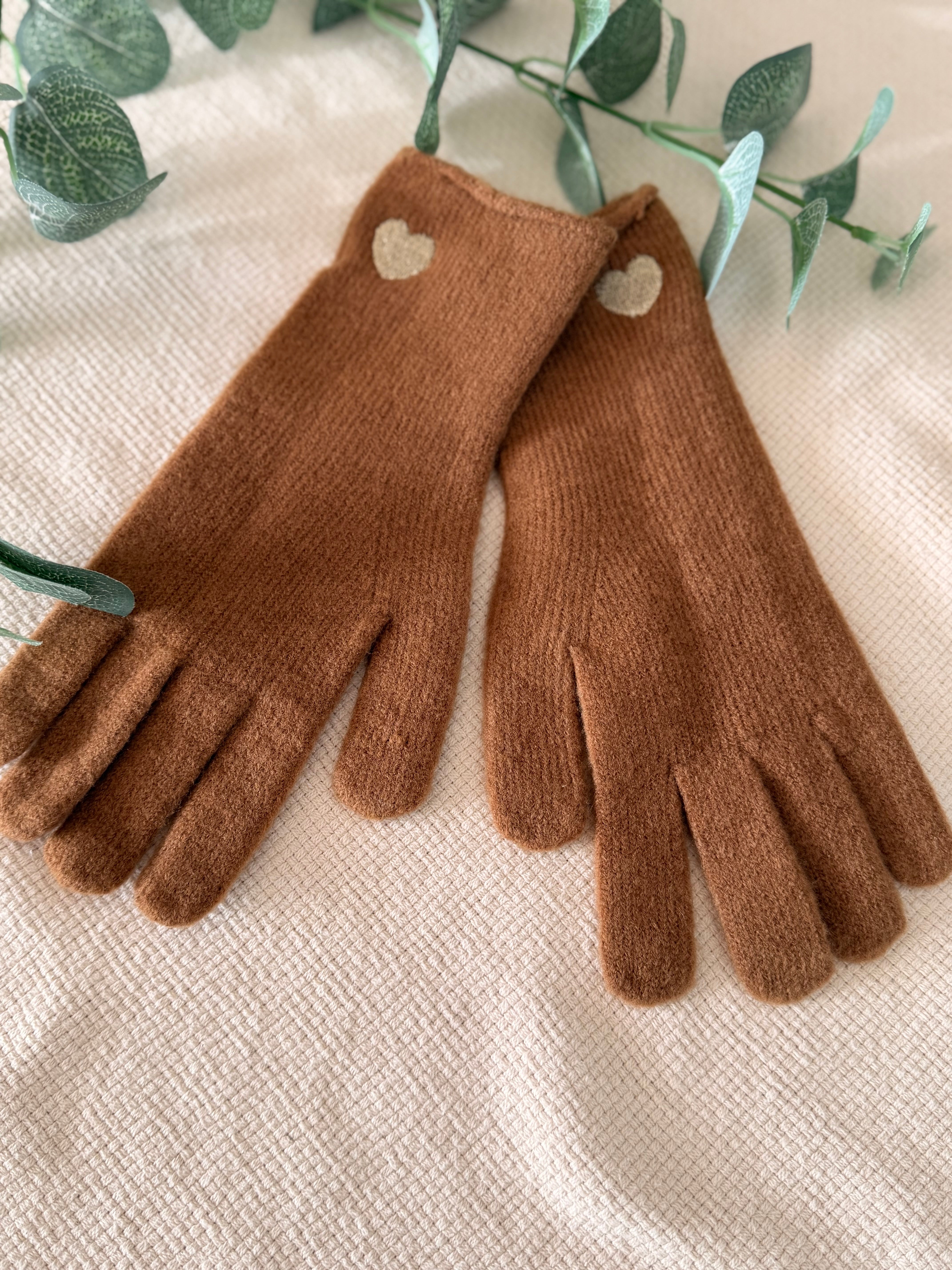 Gants CHLOÉ avec coeur doré brodé 💛 et ouverture index et pouce 👌🏼