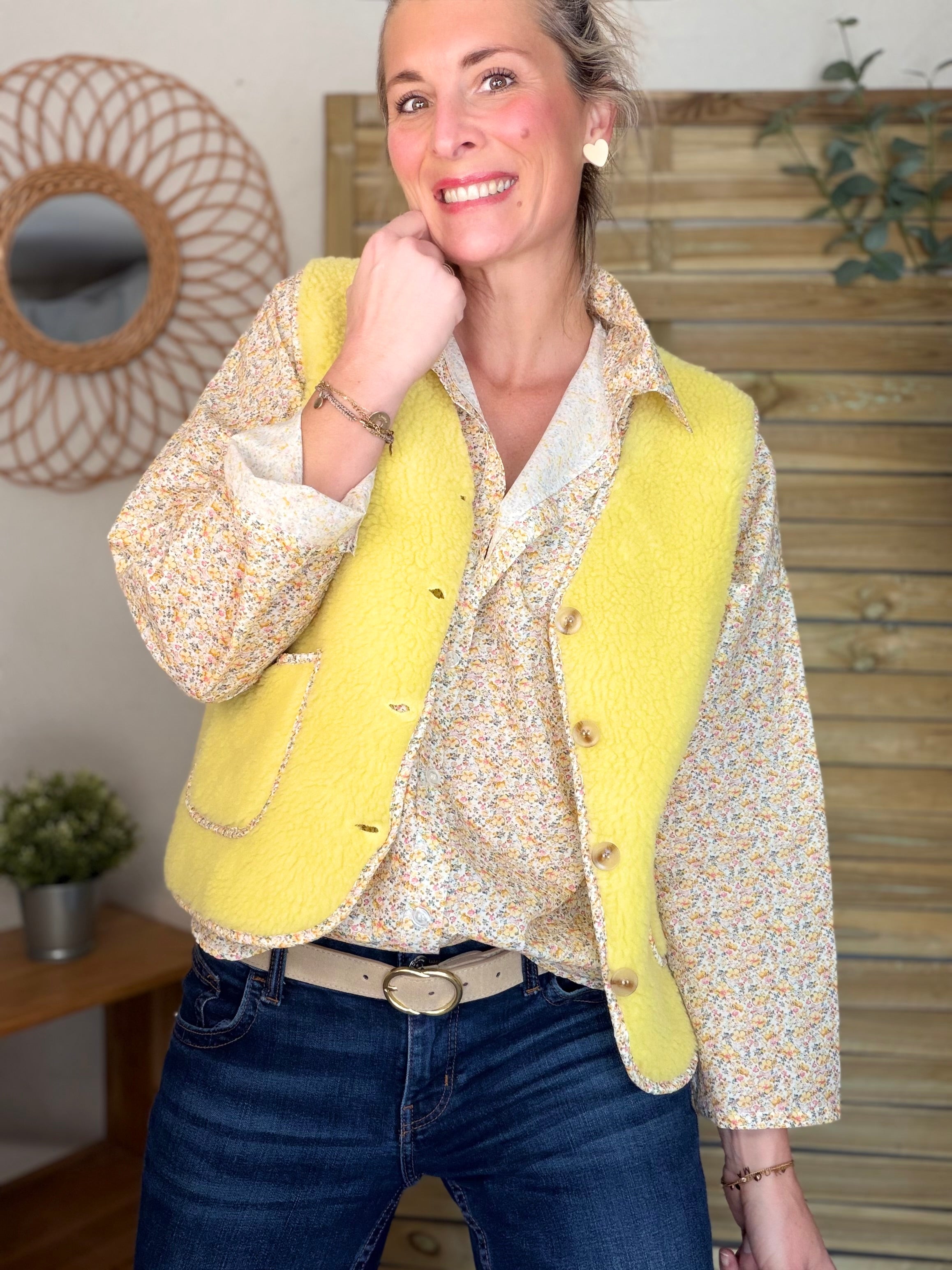 Chemise imprimée Liberty AZÉLIE Jaune