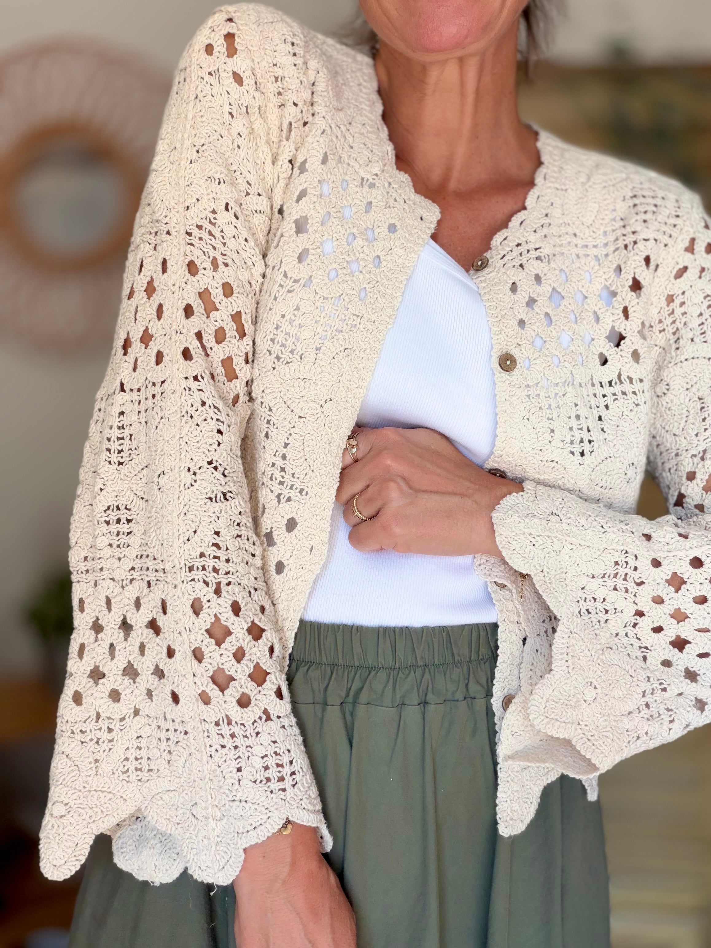 ⚡️ ARRIVAGE - Gilet en crochet PACOME écru