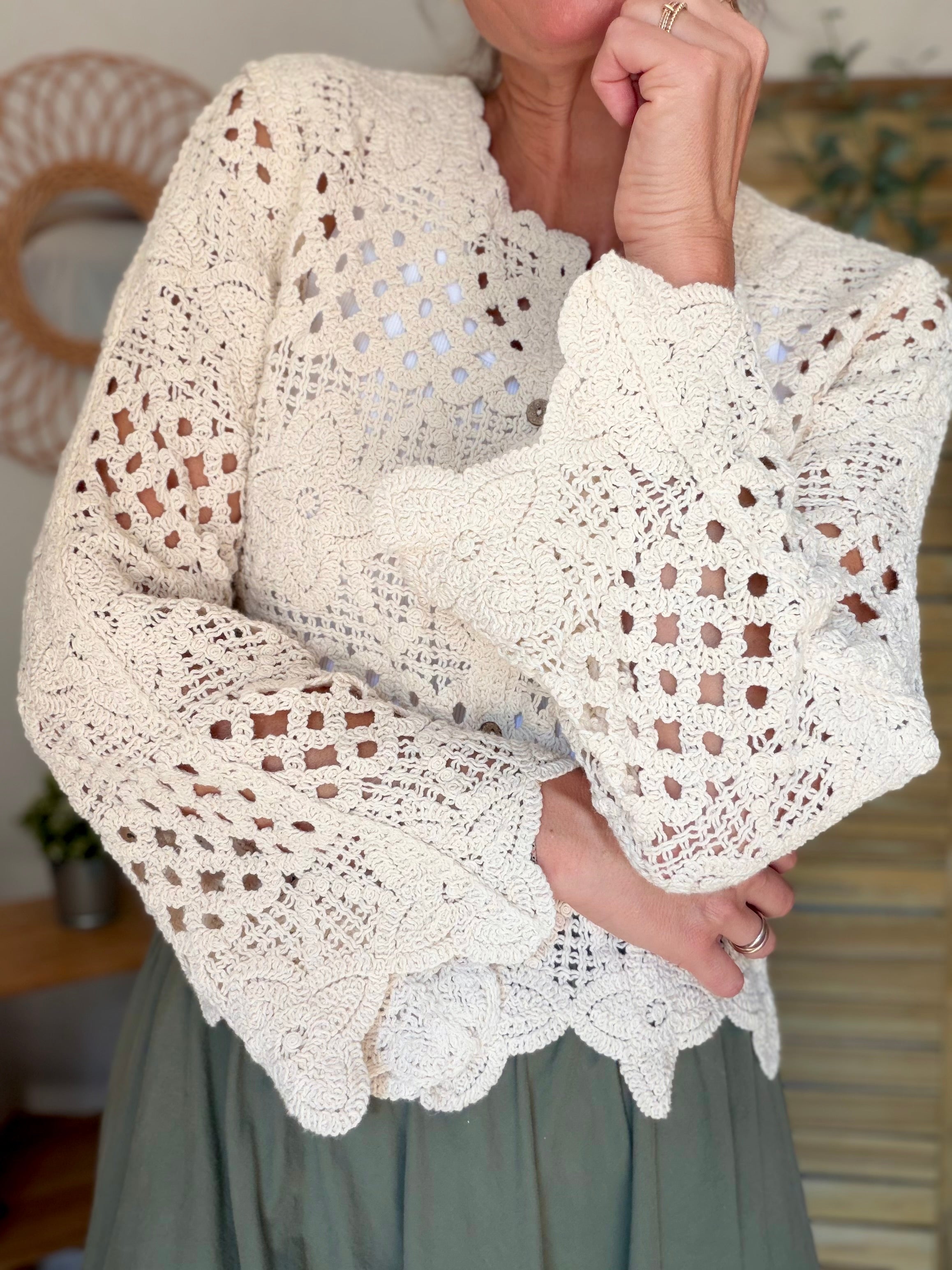 ⚡️ ARRIVAGE - Gilet en crochet PACOME écru