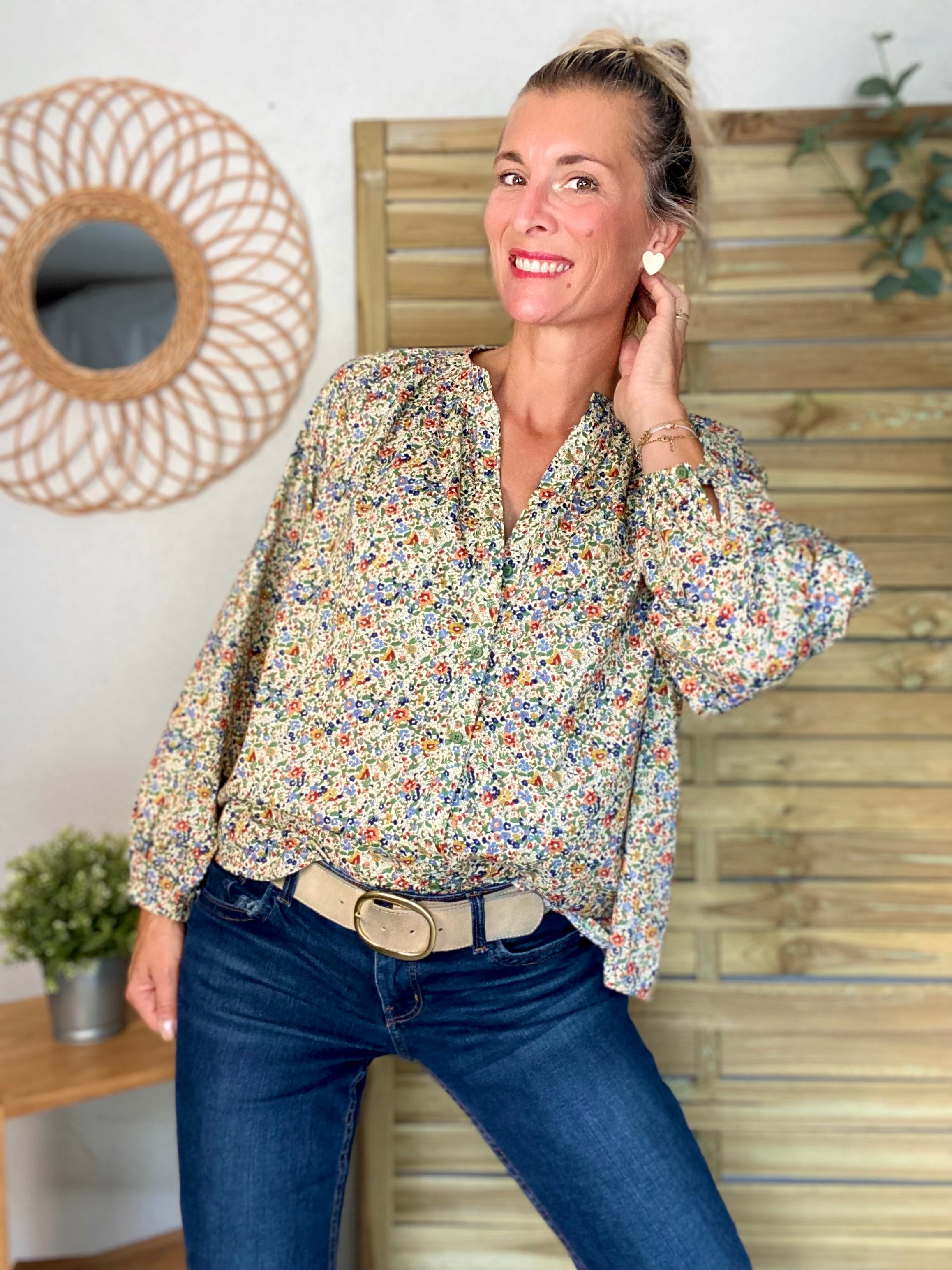 Chemise ample Liberty vert SYBILLE