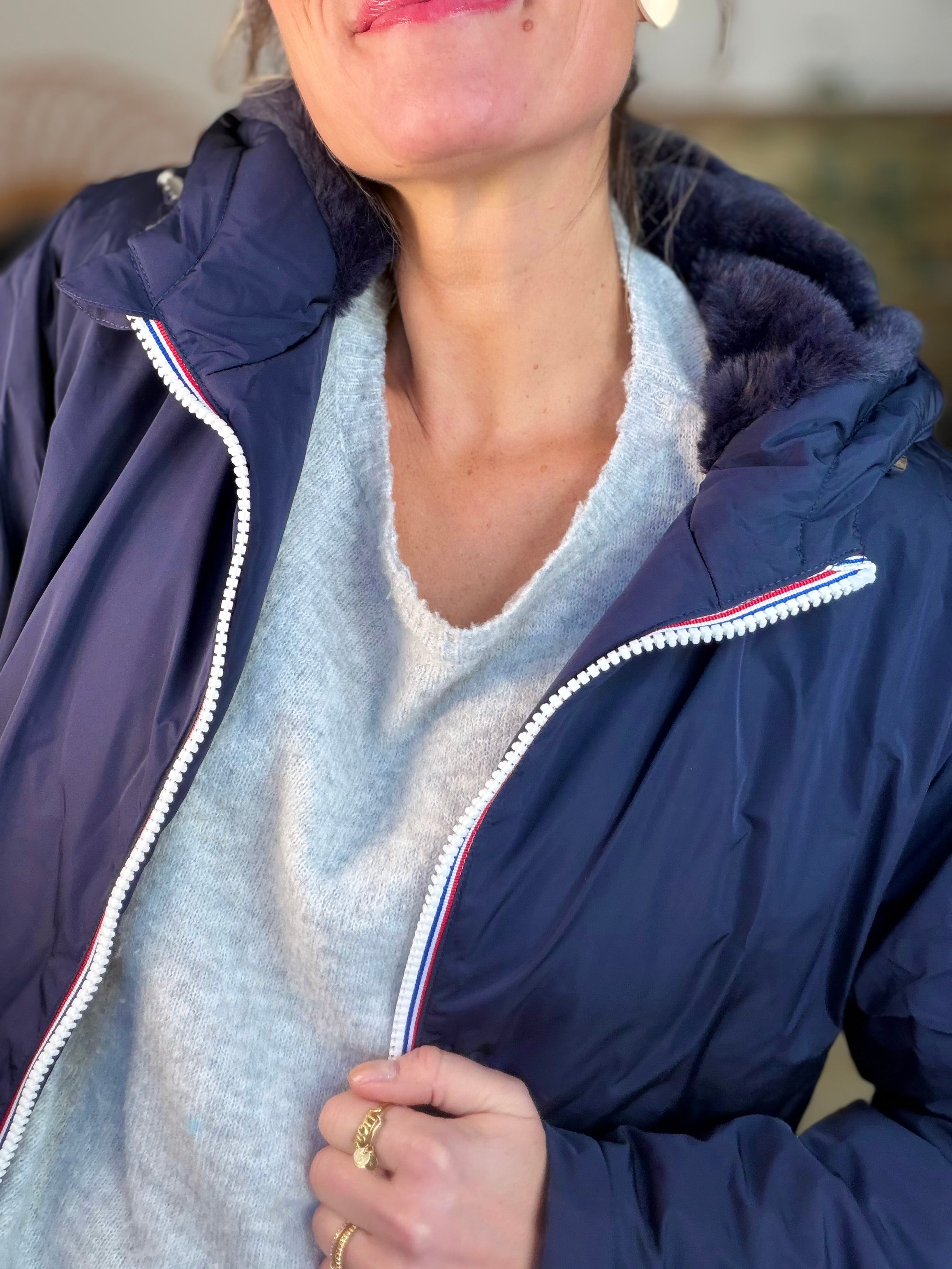 ⚡️ ARRIVAGE - Parka Imperméable fourré ALICE - Bleu marine