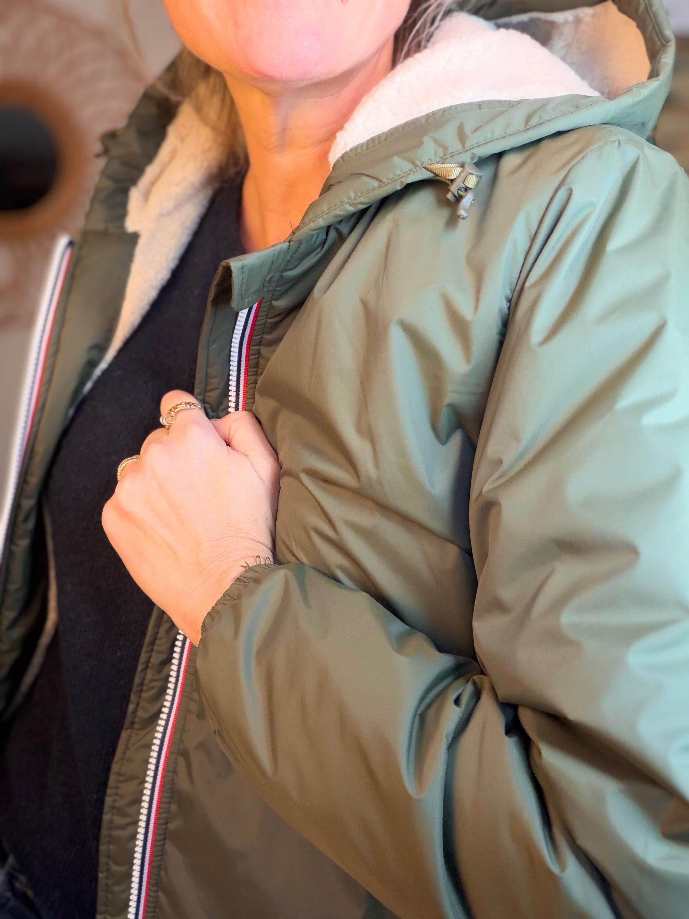 Parka Imperméable LOUISE COURT sherpa - Kaki - LAURA JO