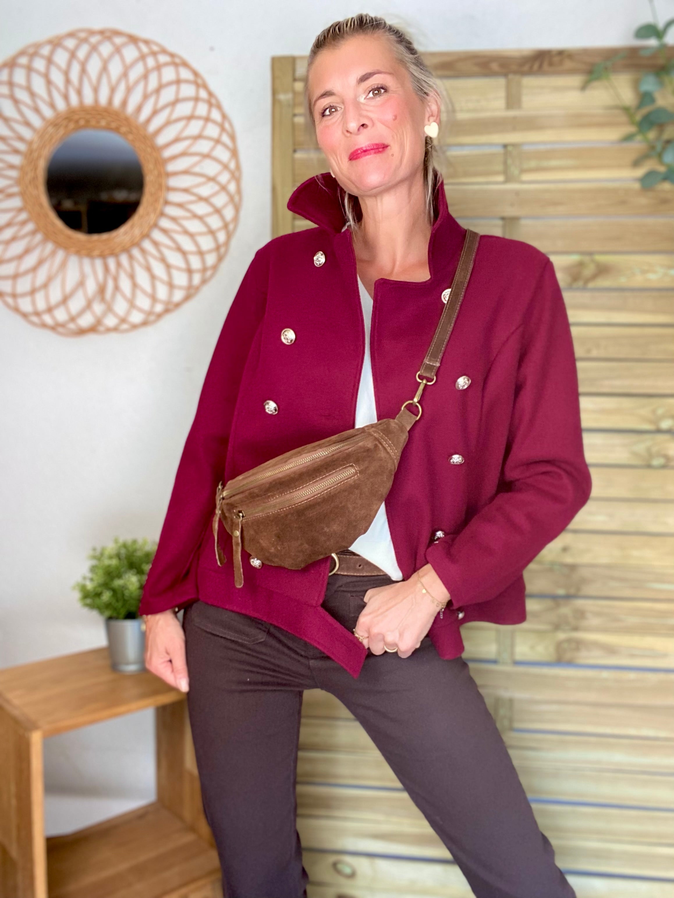 Veste caban légère JACK - Bordeaux rosé