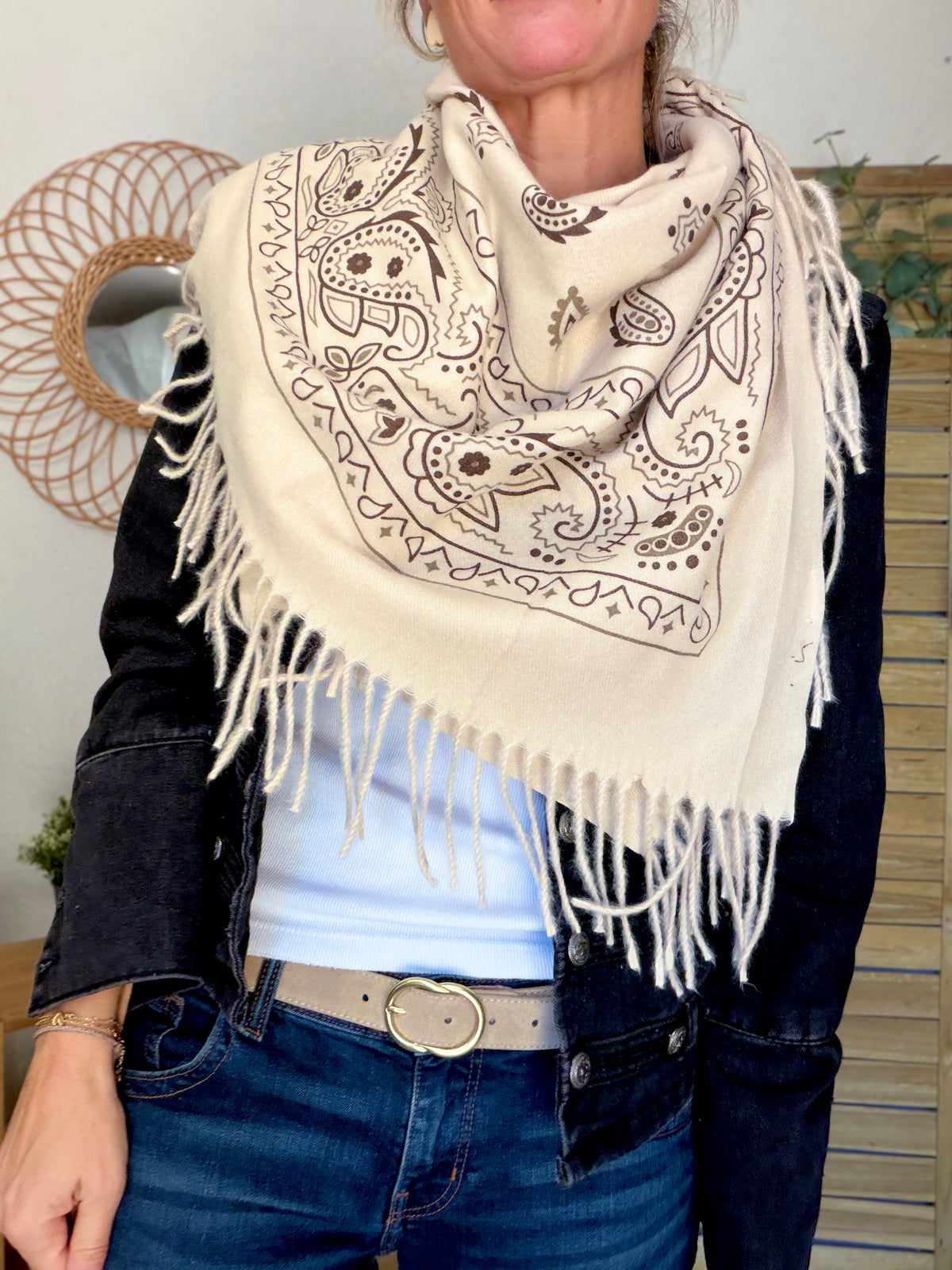 Écharpe Bandana Beige