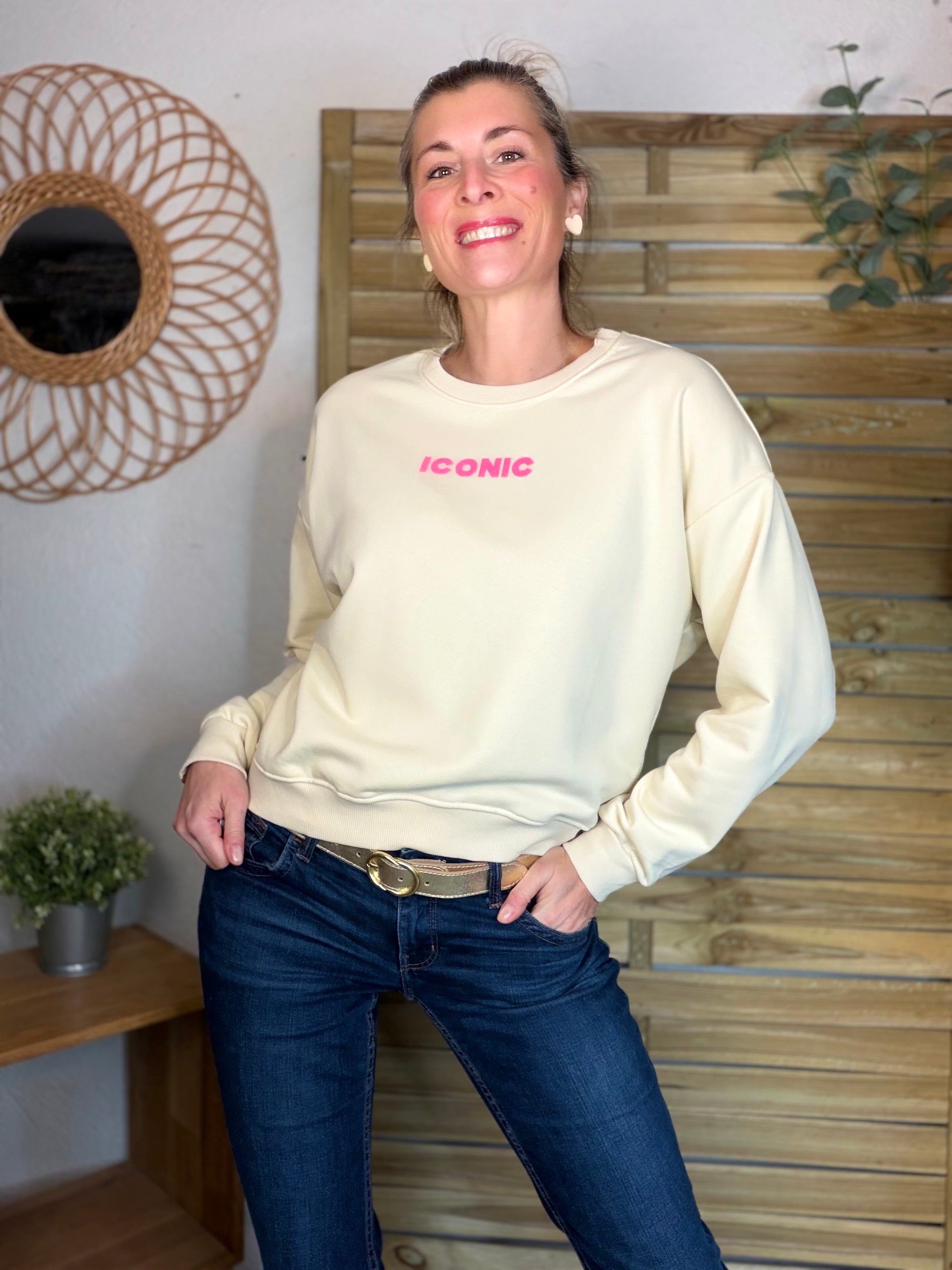 Sweat ICONIC COLINE - Jaune clair