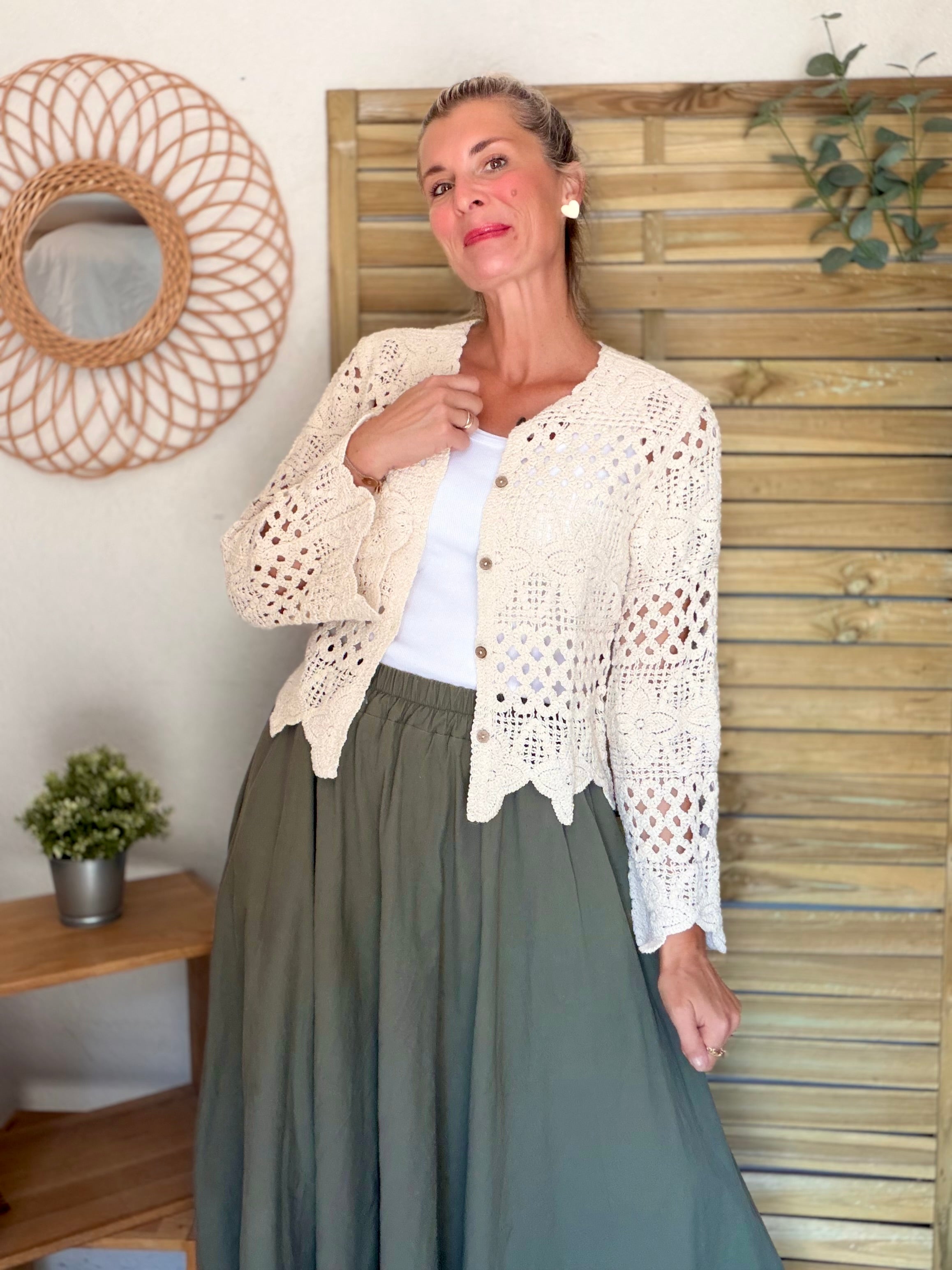 ⚡️ ARRIVAGE - Gilet en crochet PACOME écru