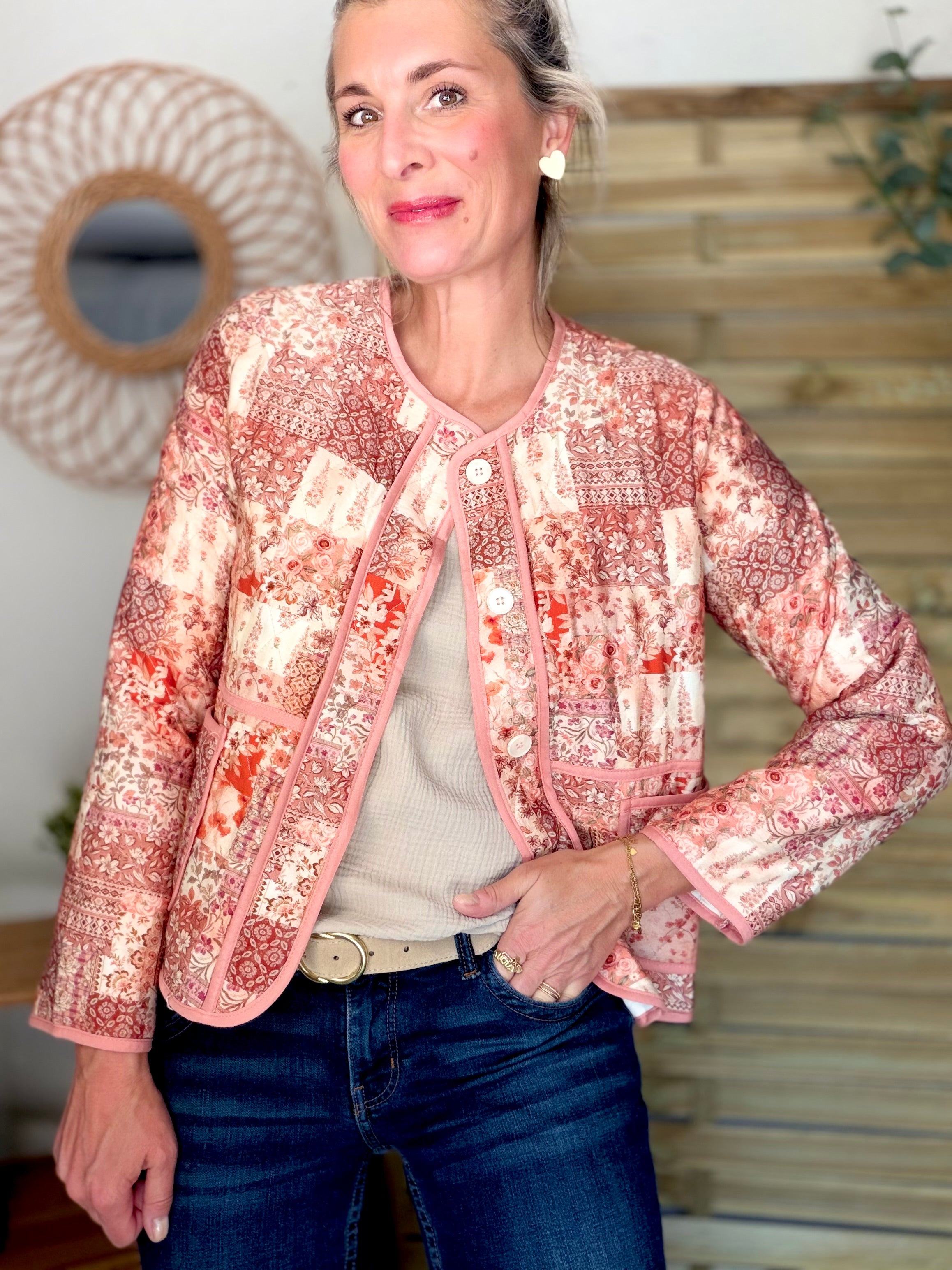Veste courte Patchwork matelassée légère ADELAÏDE