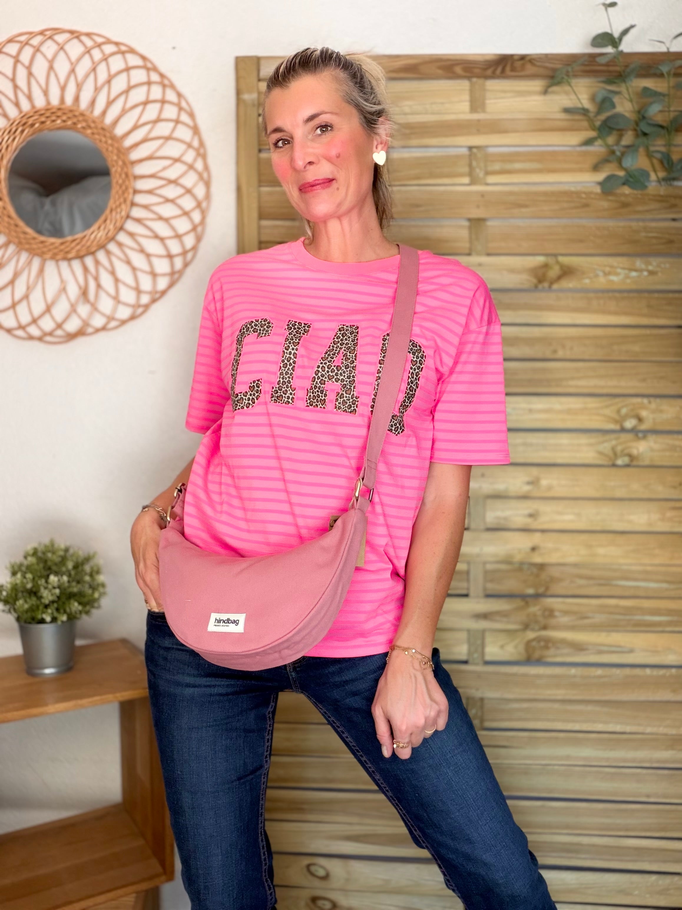 HINDBAG ANDRÉA - Sac banane demi-lune Rose blush