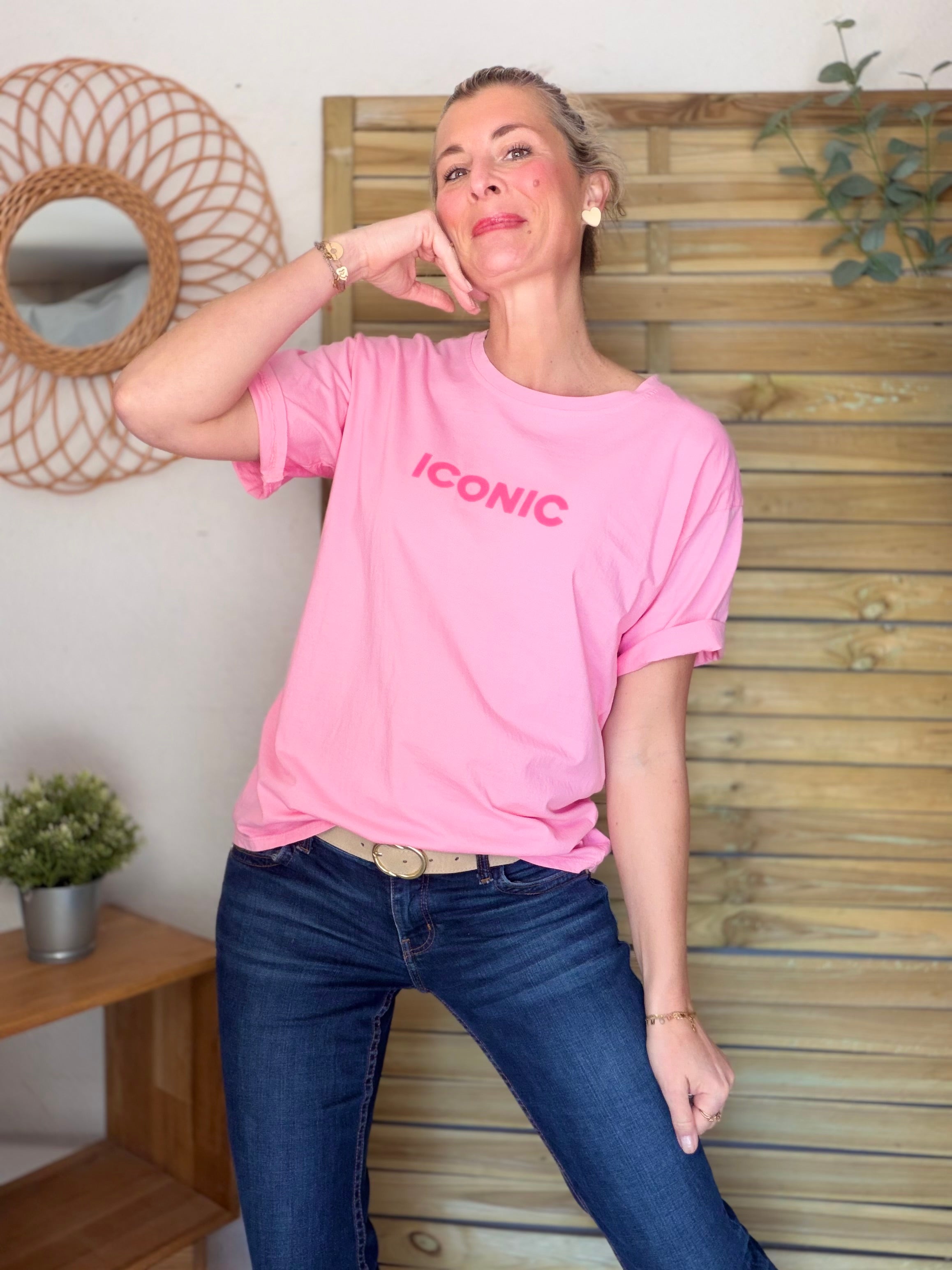 Tee shirt ICONIC DANA Rose bonbon