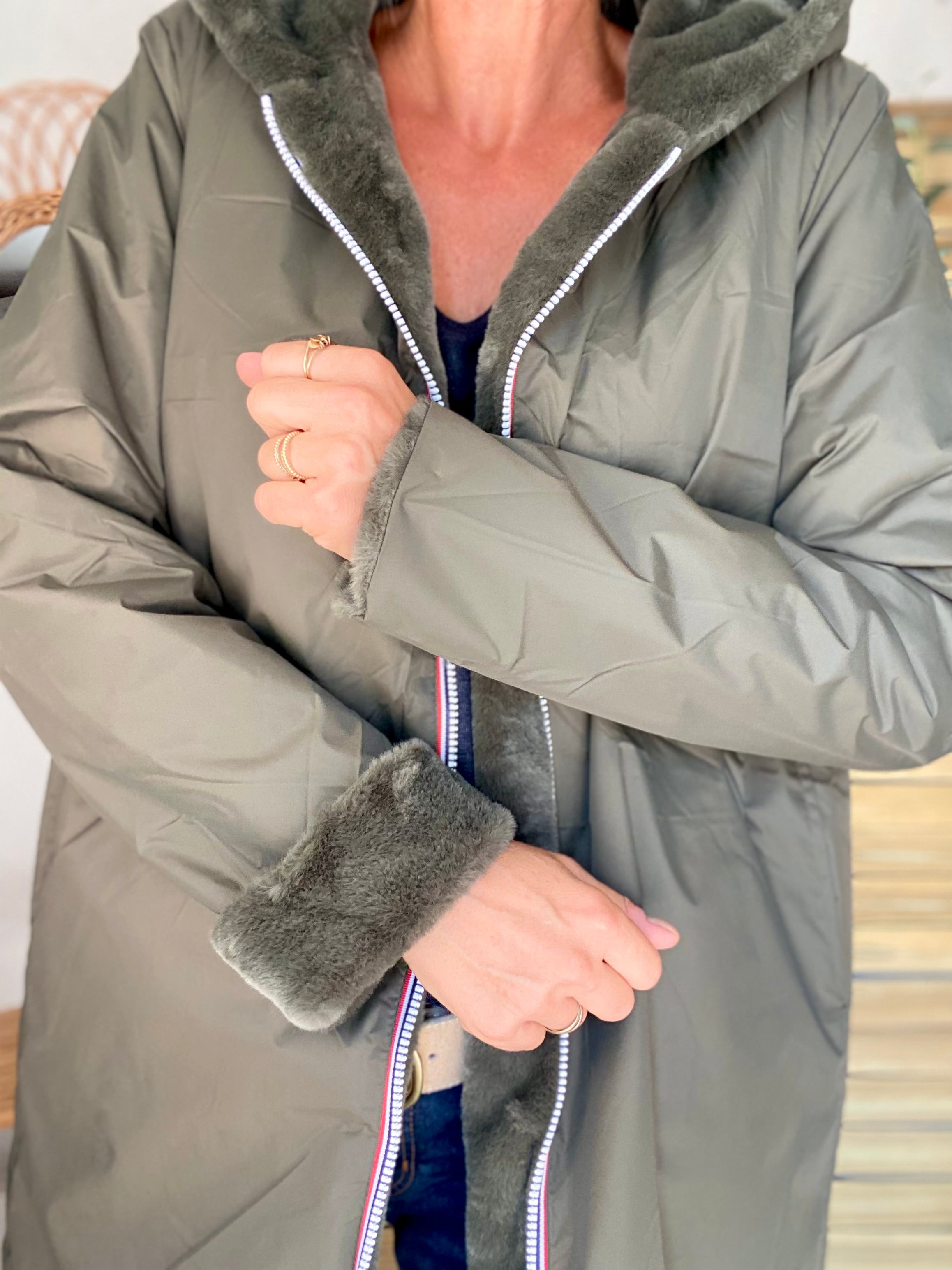 Parka Imperméable réversible fourrée Kaki / Kaki ALIX - LAURA JO